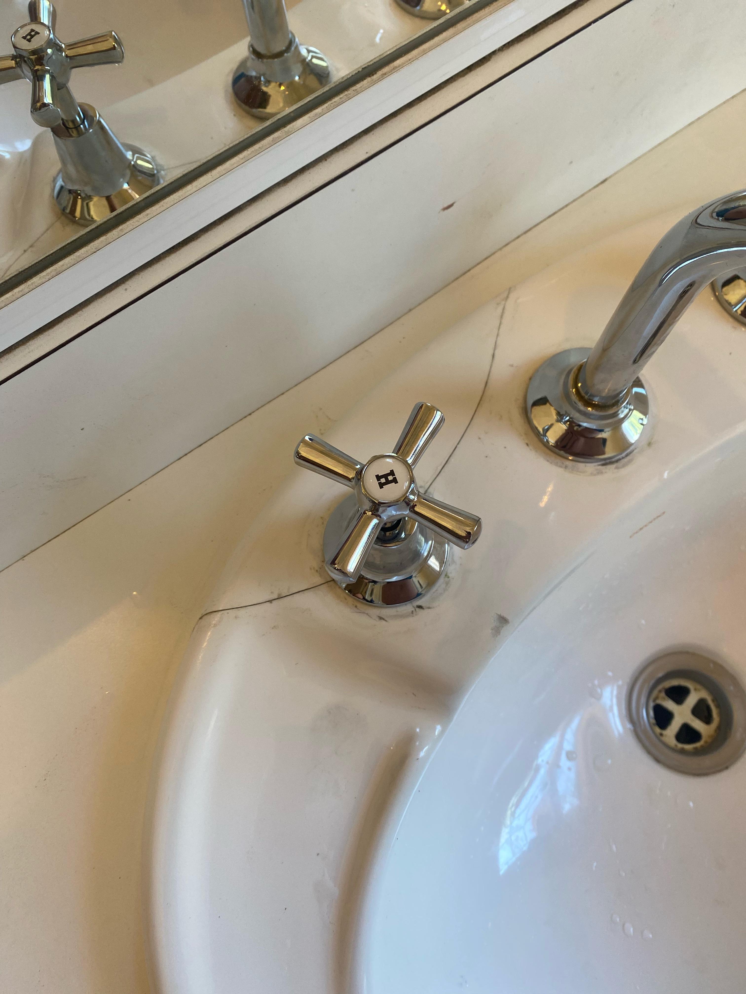 How to hide this crack on porcelain sink? r/howto