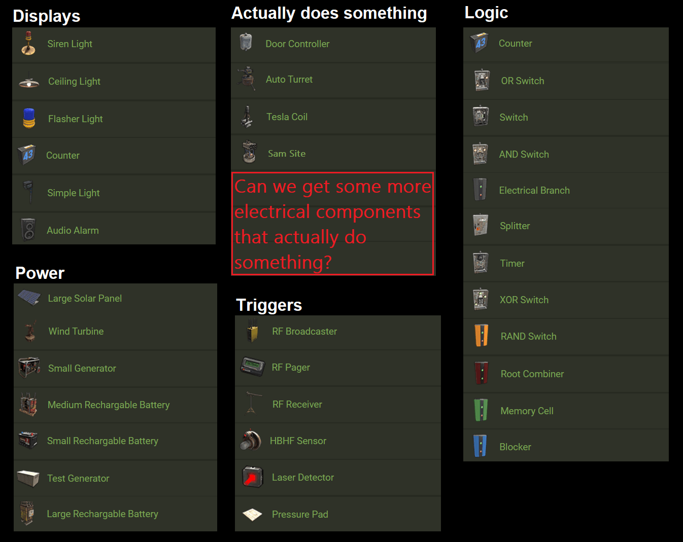 Rust needs more electrical comps that actually do something. : r/rustrician
