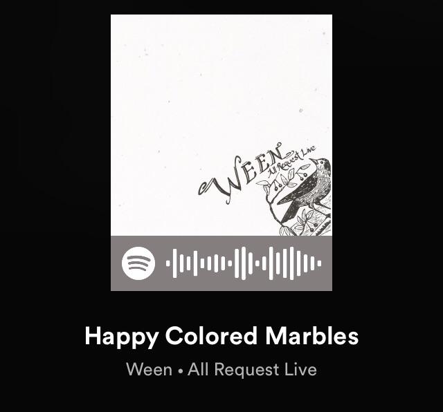 Such a beautiful performance of my favorite ween song. I love happy colored marbles so much man