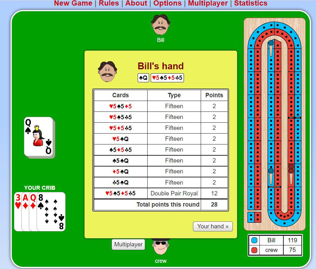 WTF Bill??? Missed it by that much. r/Cribbage
