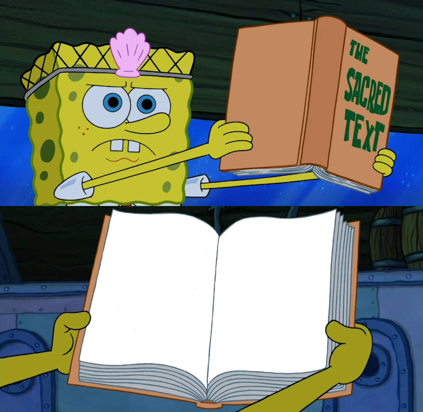Spongebob reading the sacred text r/MemeTemplatesOfficial