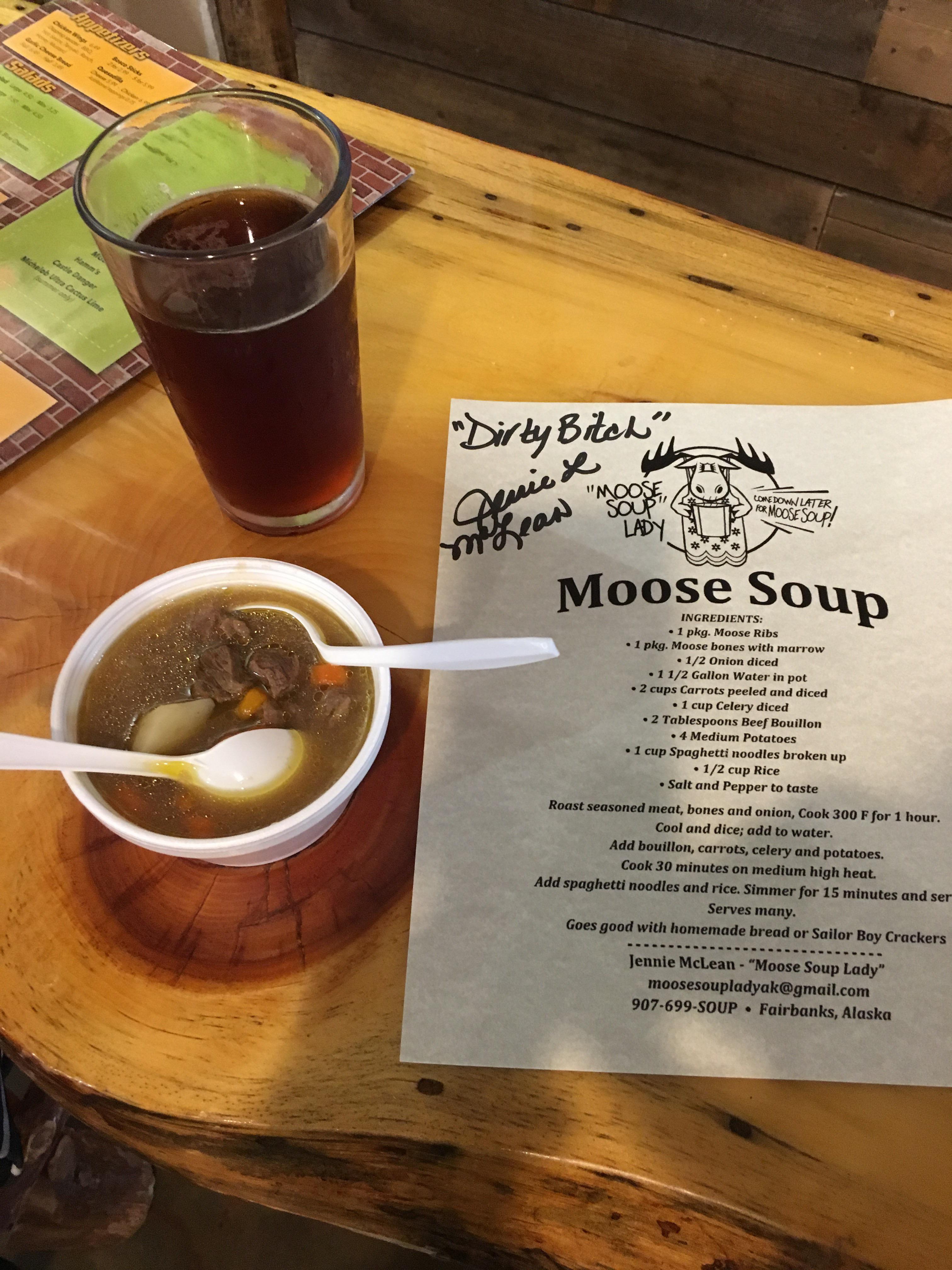 I got to meet the Moose Soup Lady and try her famous moose soup. She was hilarious
