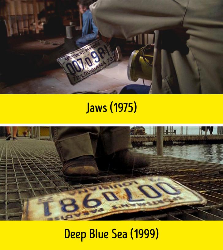 In Deep Blue sea [1999] this license plate appears, it is from Jaws