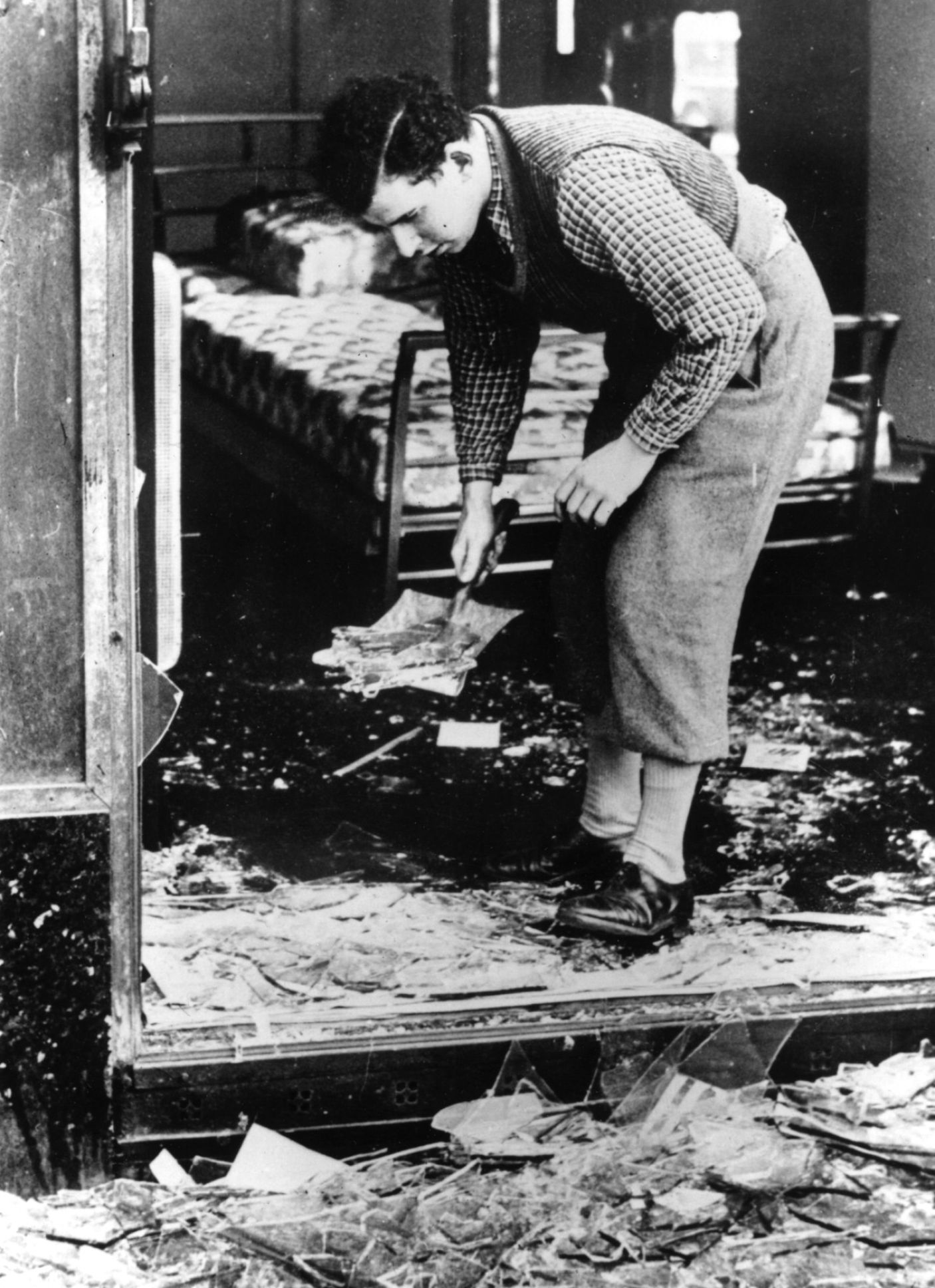 80 years ago Kristalnacht, or The Night of Broken Glassworker