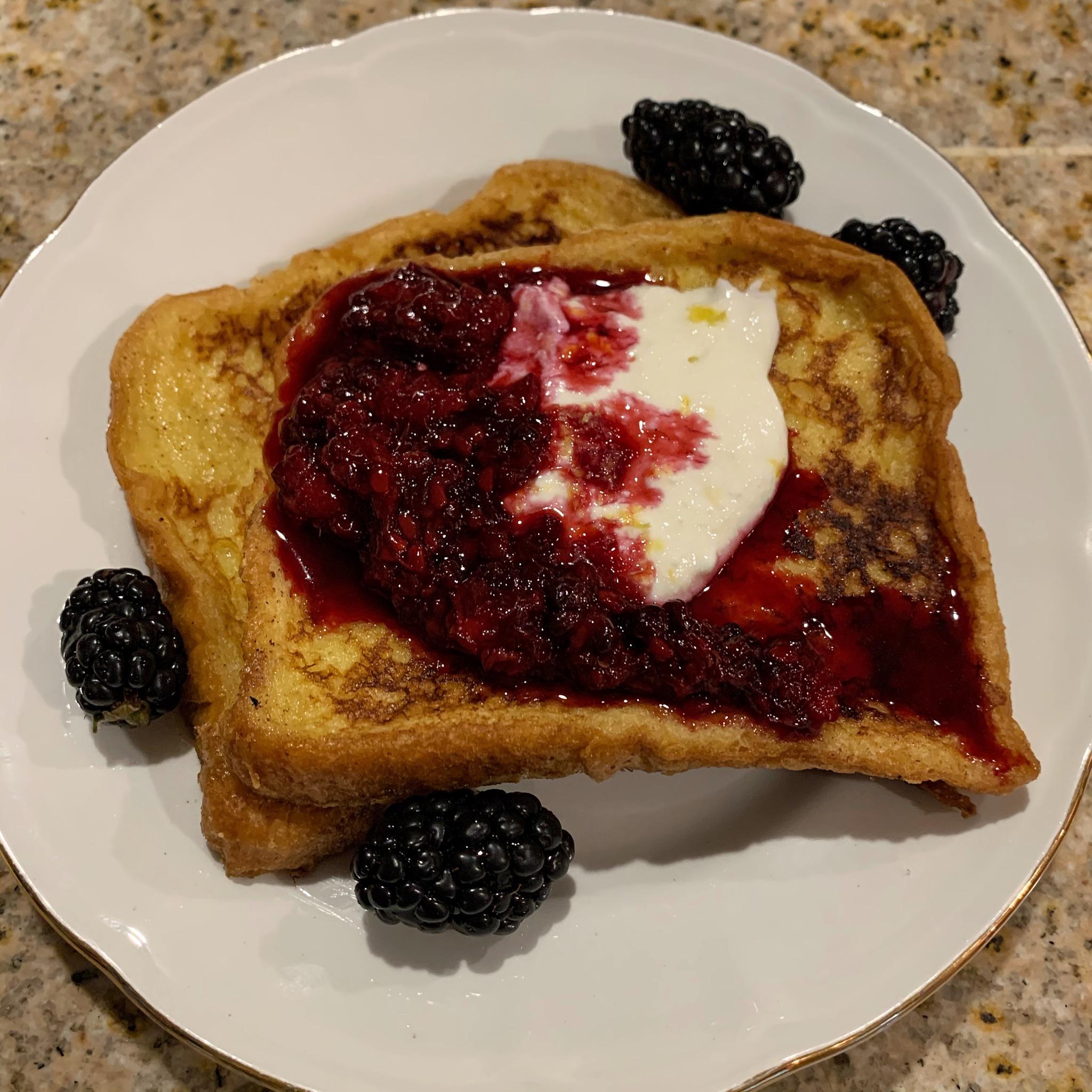 French Toast with Blackberry Compote and Lemon Ricotta 🍋 r/seriouseats