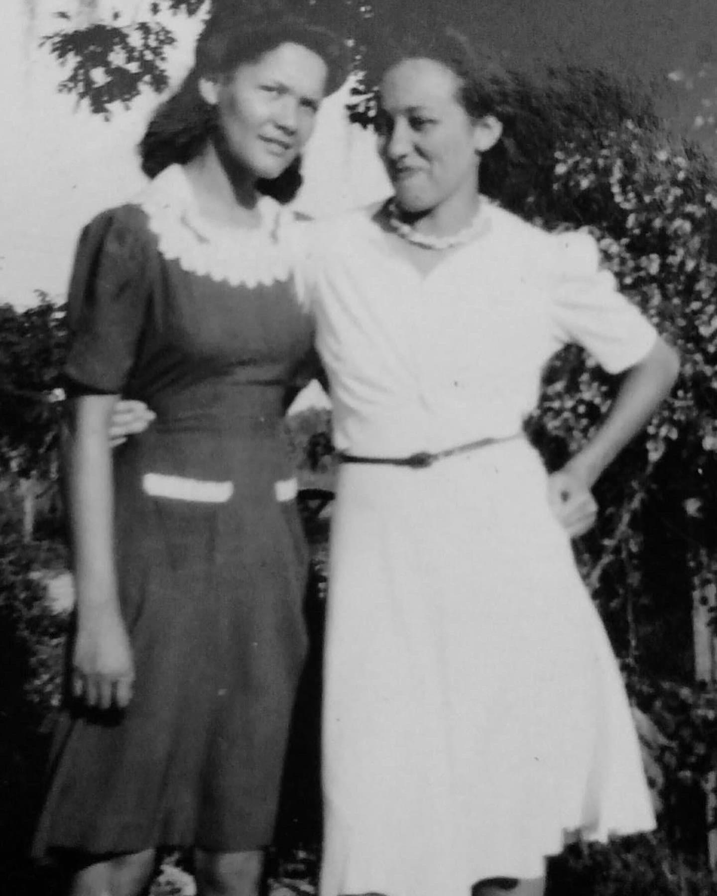 My Nana on the right with her cousin, Marjorie, in 1943. Dunn, North