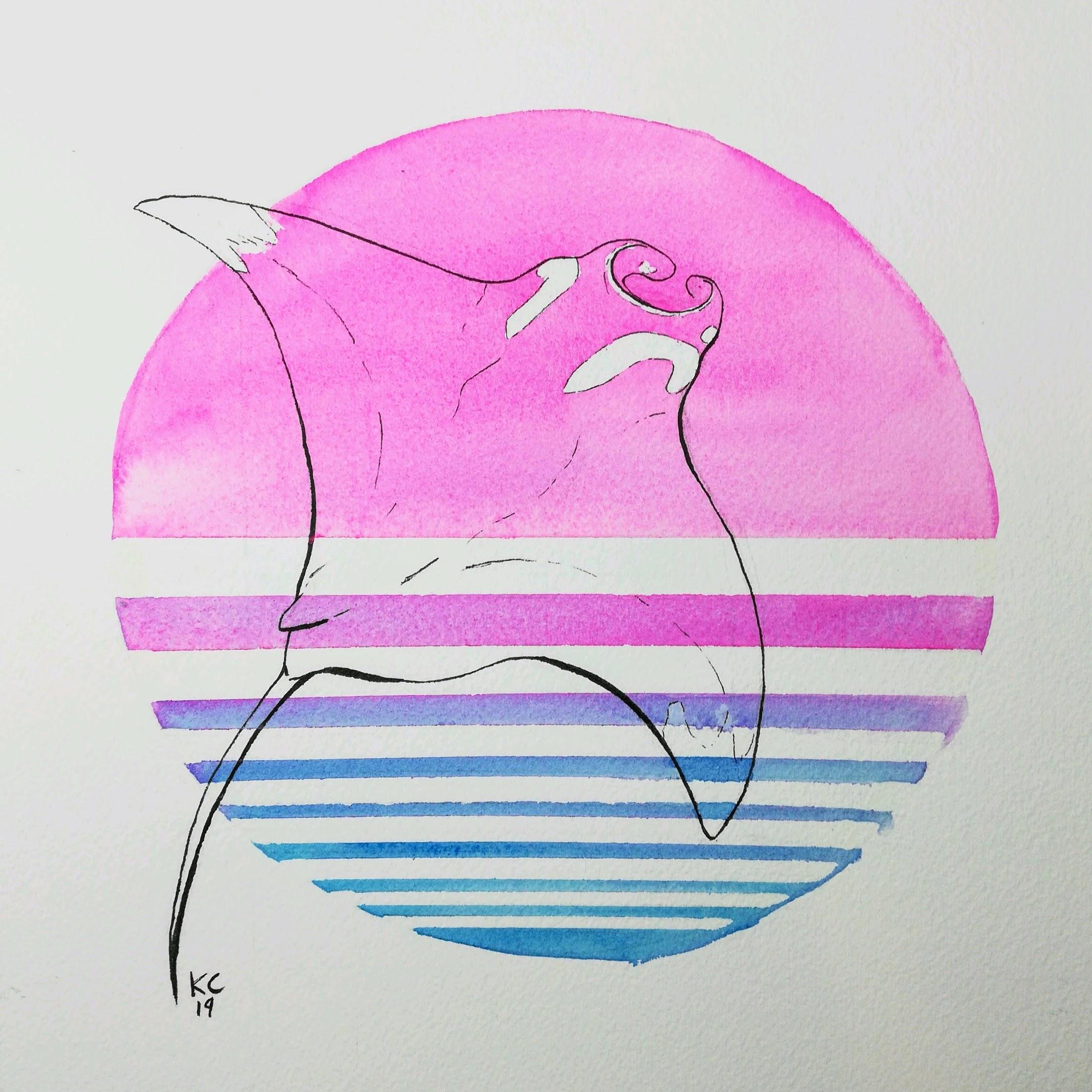 Have been daydreaming about some vaporwave inspired animals lately