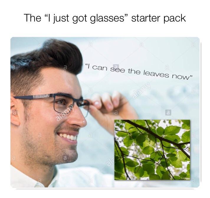 “I just got glasses” starter pack r/starterpacks