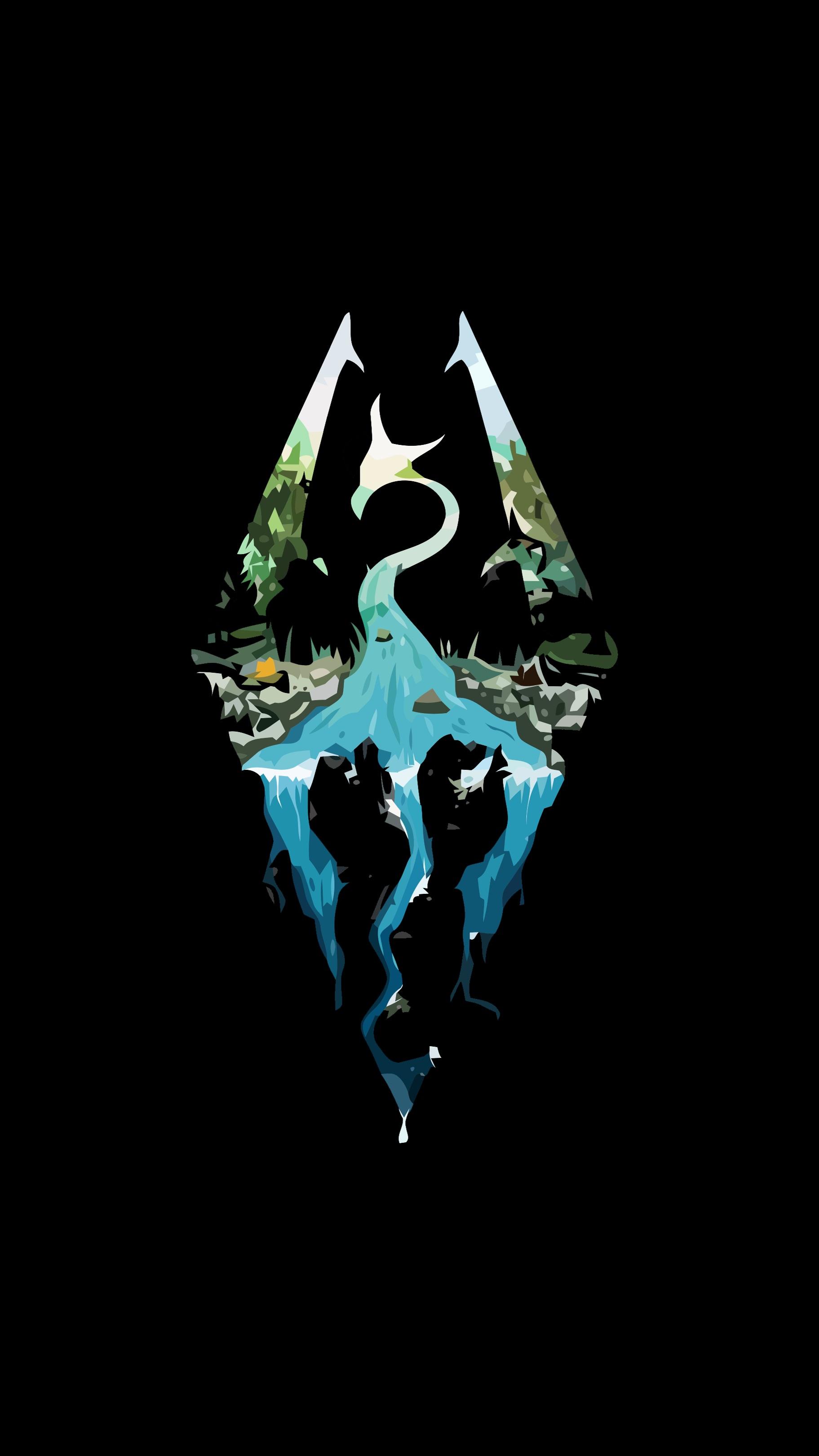 Phone wallpaper Skyrim logo skyrim