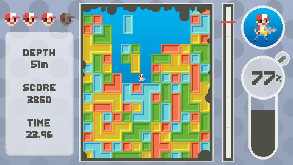 [OC][CC]Mockup for the drill game I'm working on's UI r/PixelArt