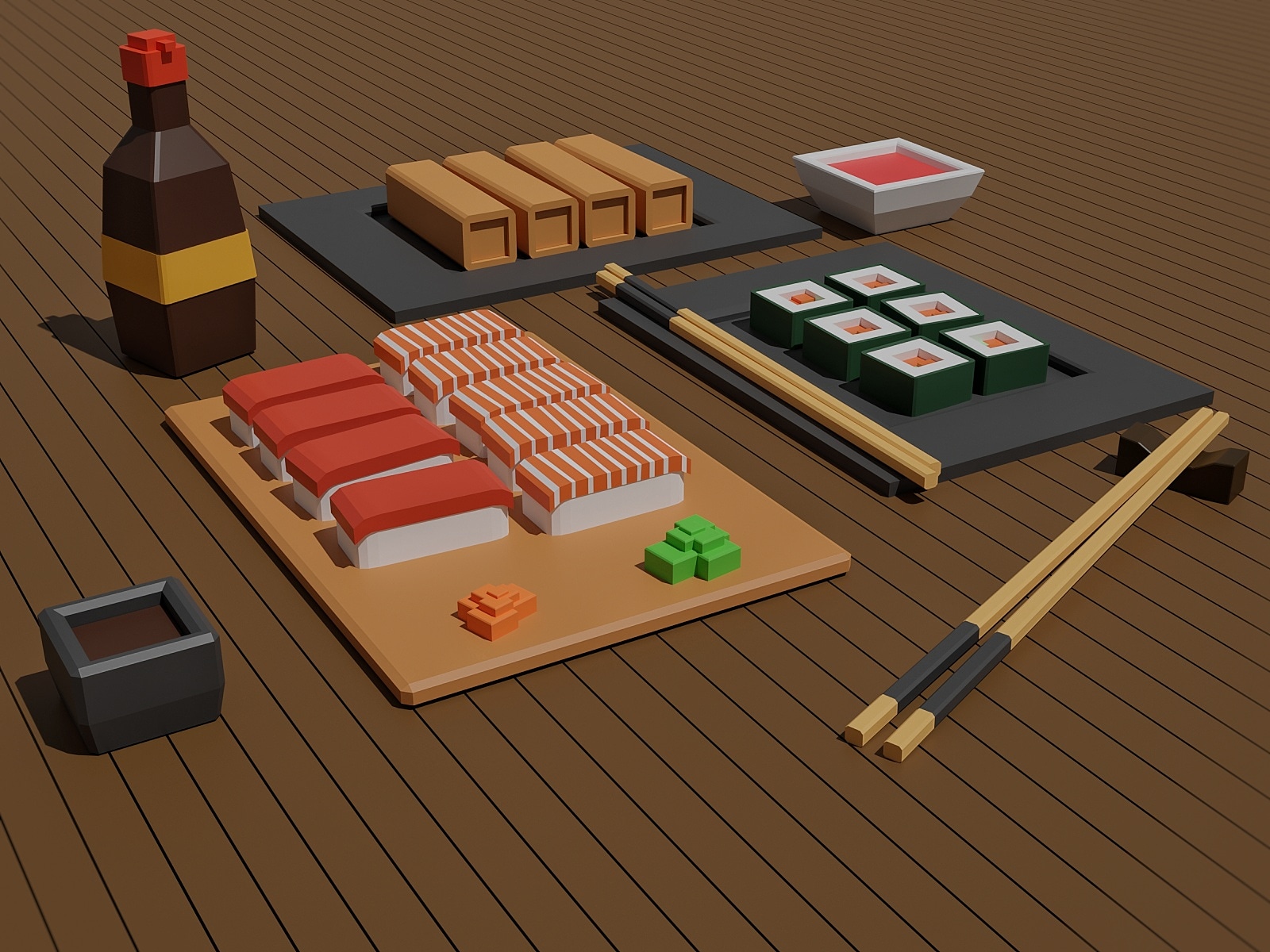 Low poly sushi r/blender