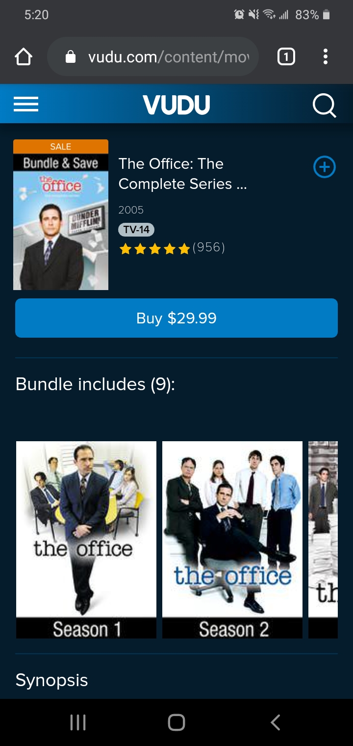 The office is on sale for 30 on vudu! r/DunderMifflin