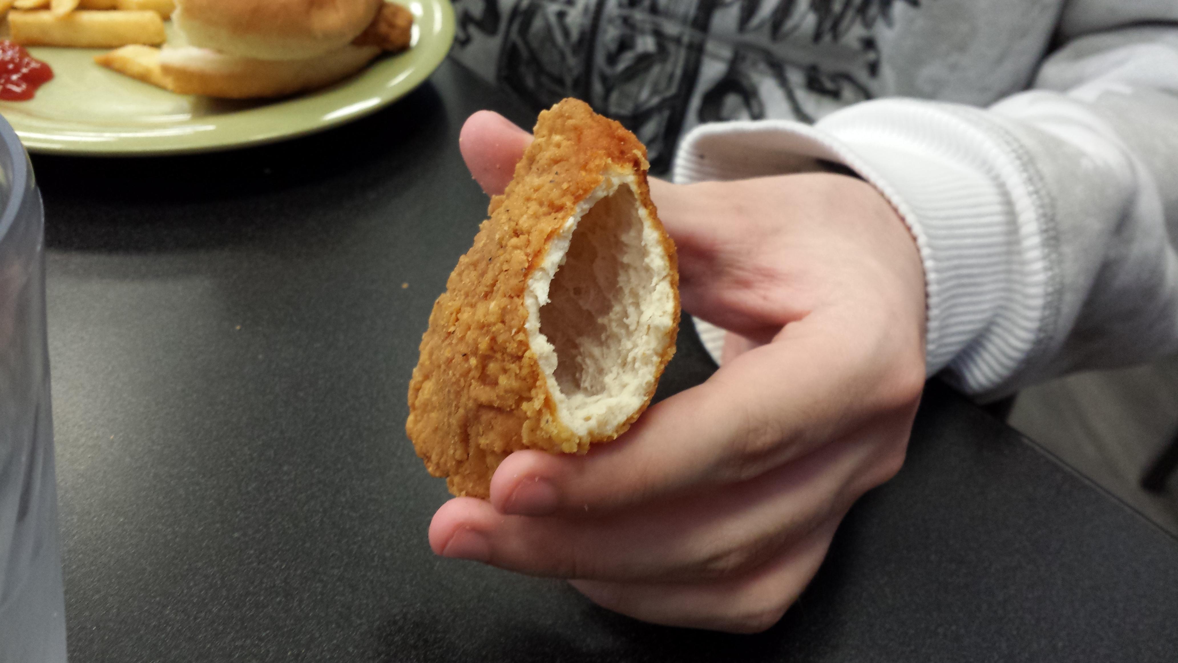 My hollow chicken patty r/mildlyinteresting