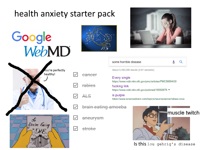 Health Anxiety Starter Pack r/HealthAnxiety