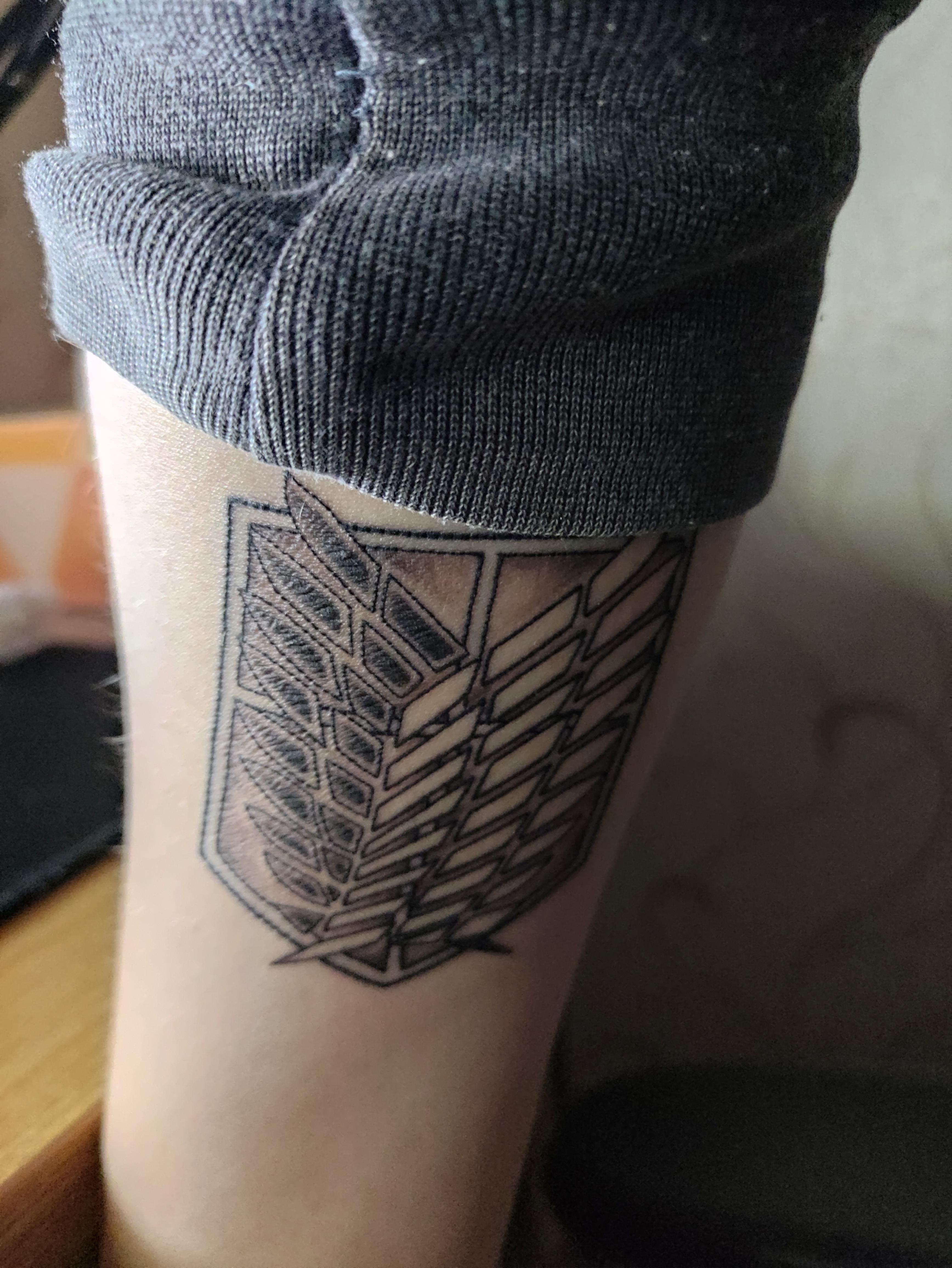 I finally got myself an Attack on Titan tattoo. It's my first one and I