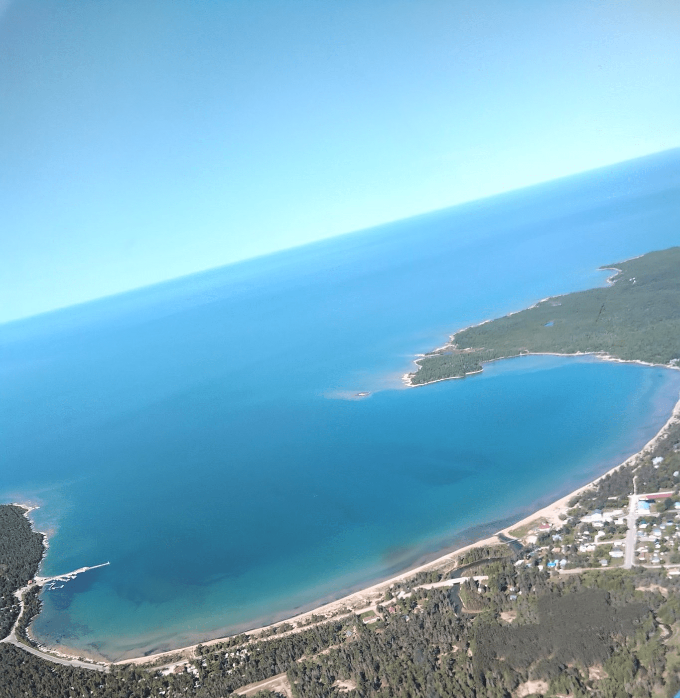 Providence Bay from air. r/manitoulin
