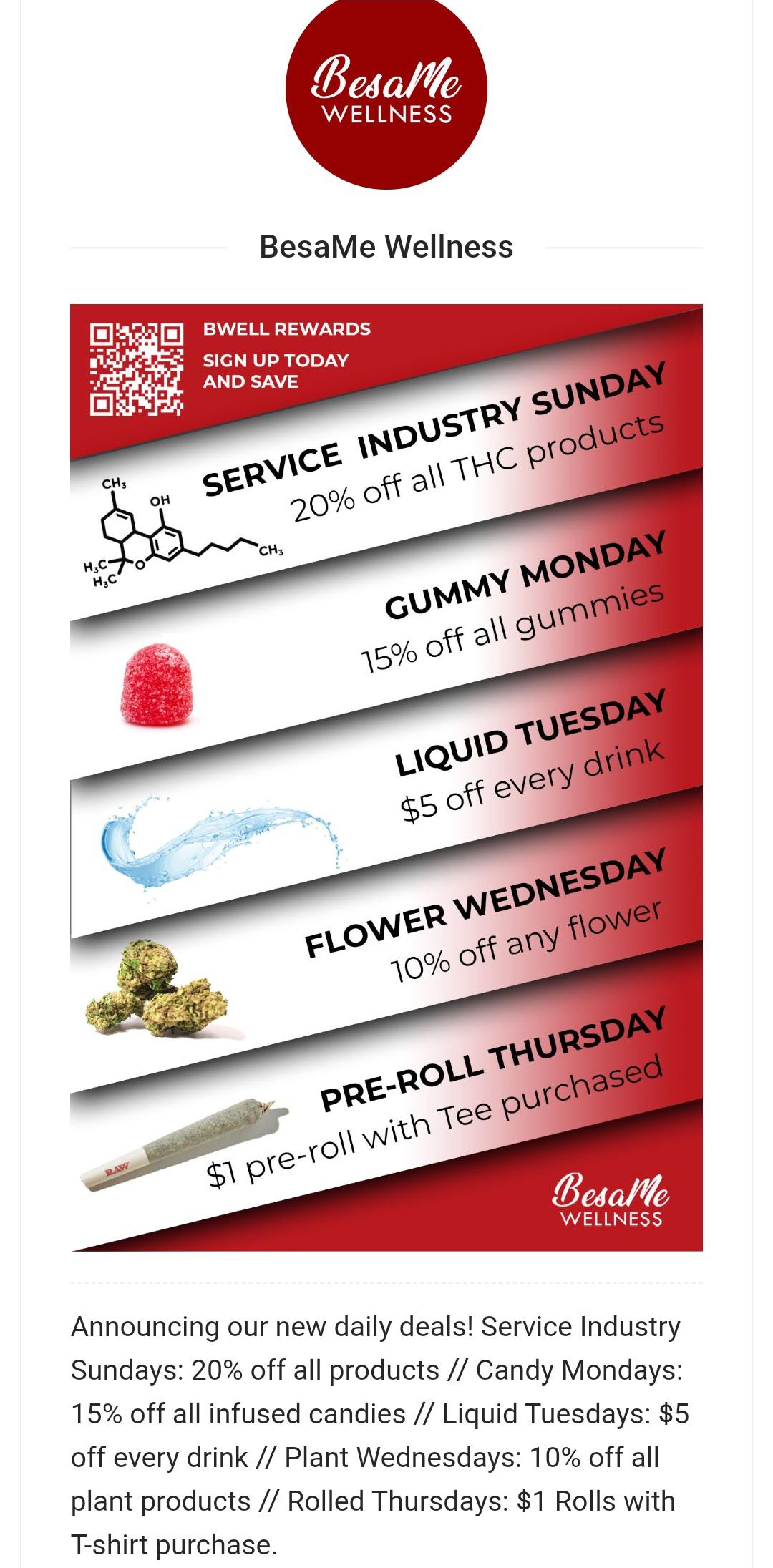 Daily deals at BesaMe Wellness r/MissouriMedical