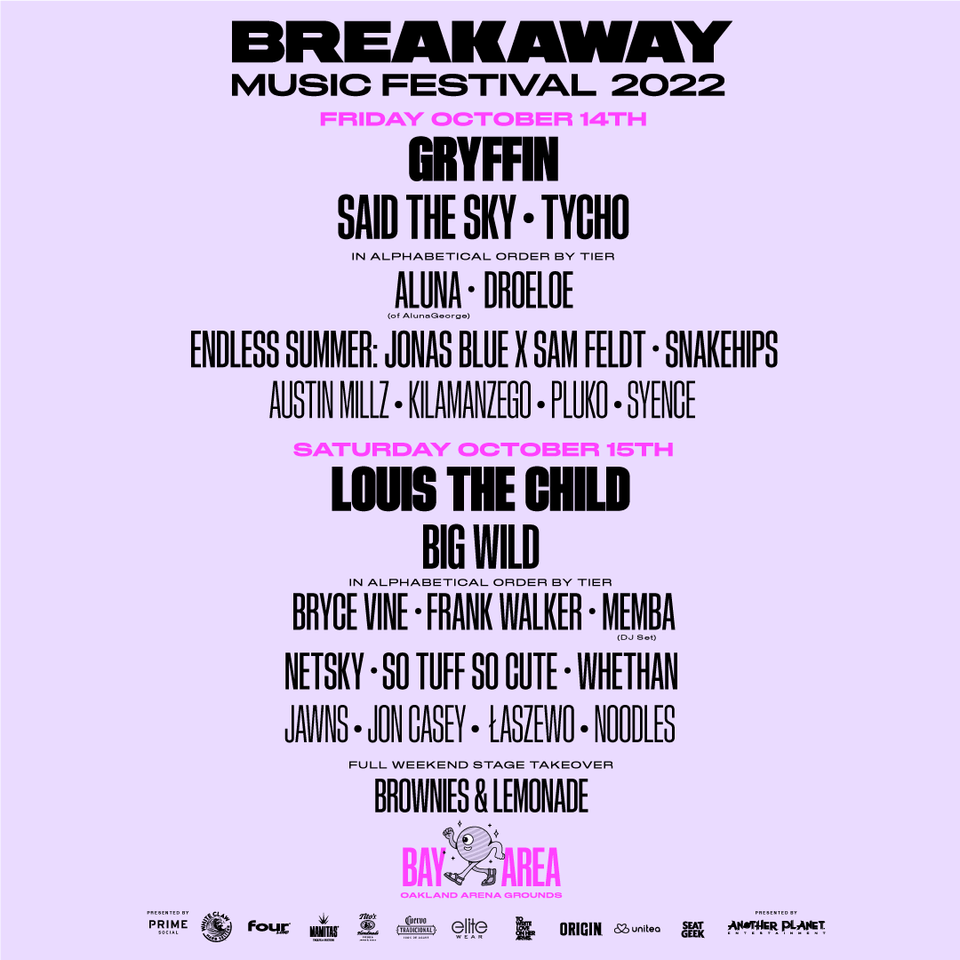 Single day tickets for the Breakaway Music Festival in the Bay Area are