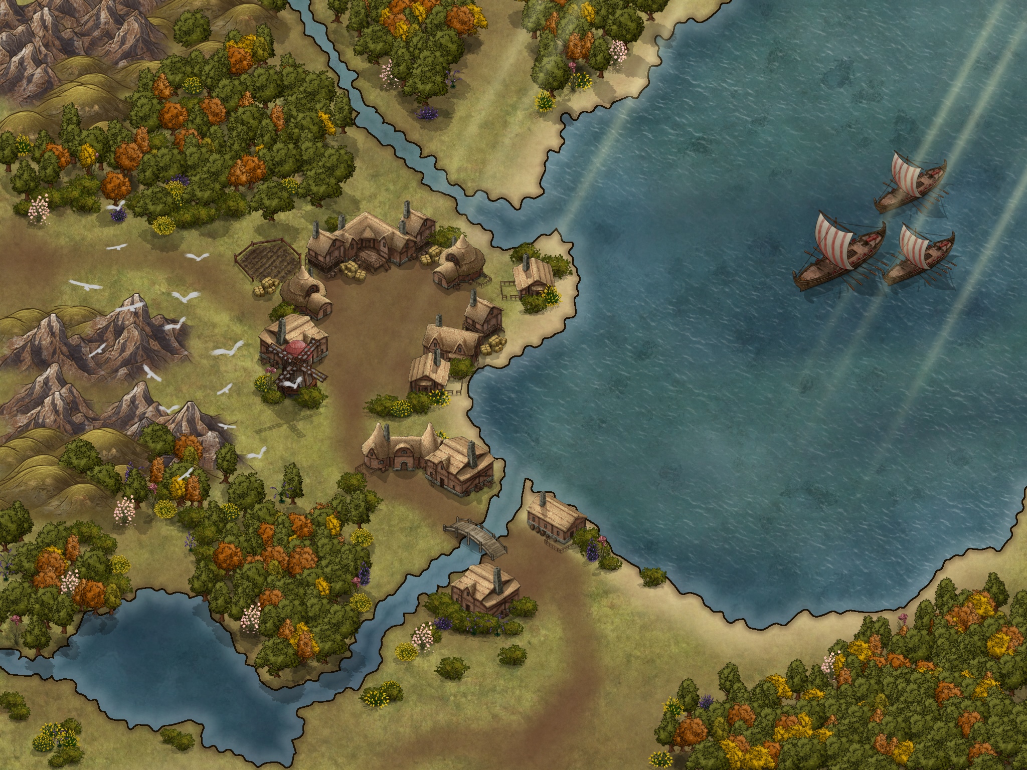 Lakeside Village map (2048 x 1536 px) r/dndmaps