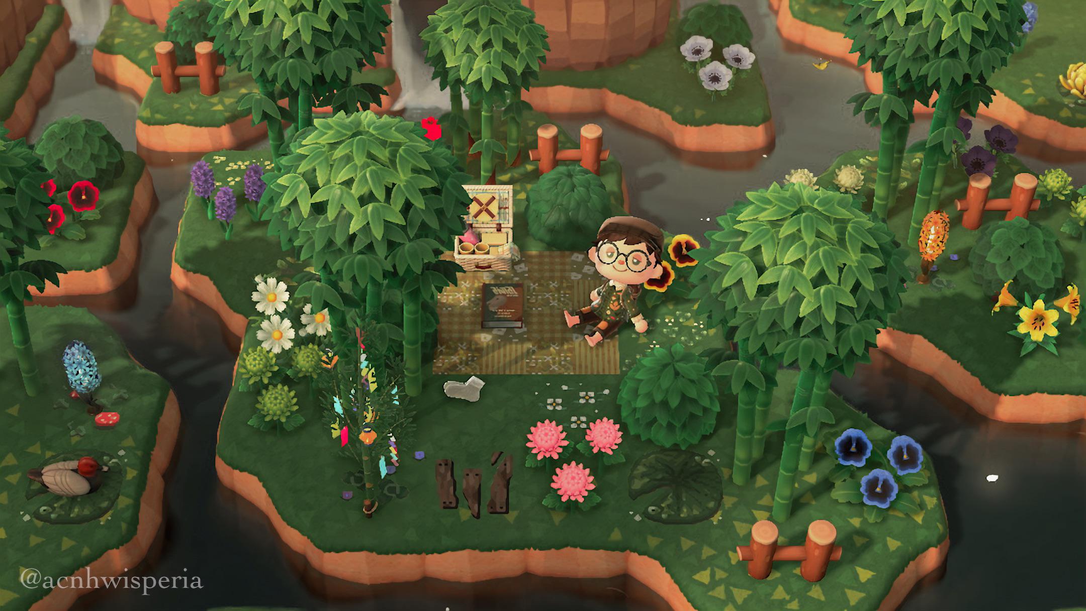 made a picnic among some bamboo islands! r/AnimalCrossing