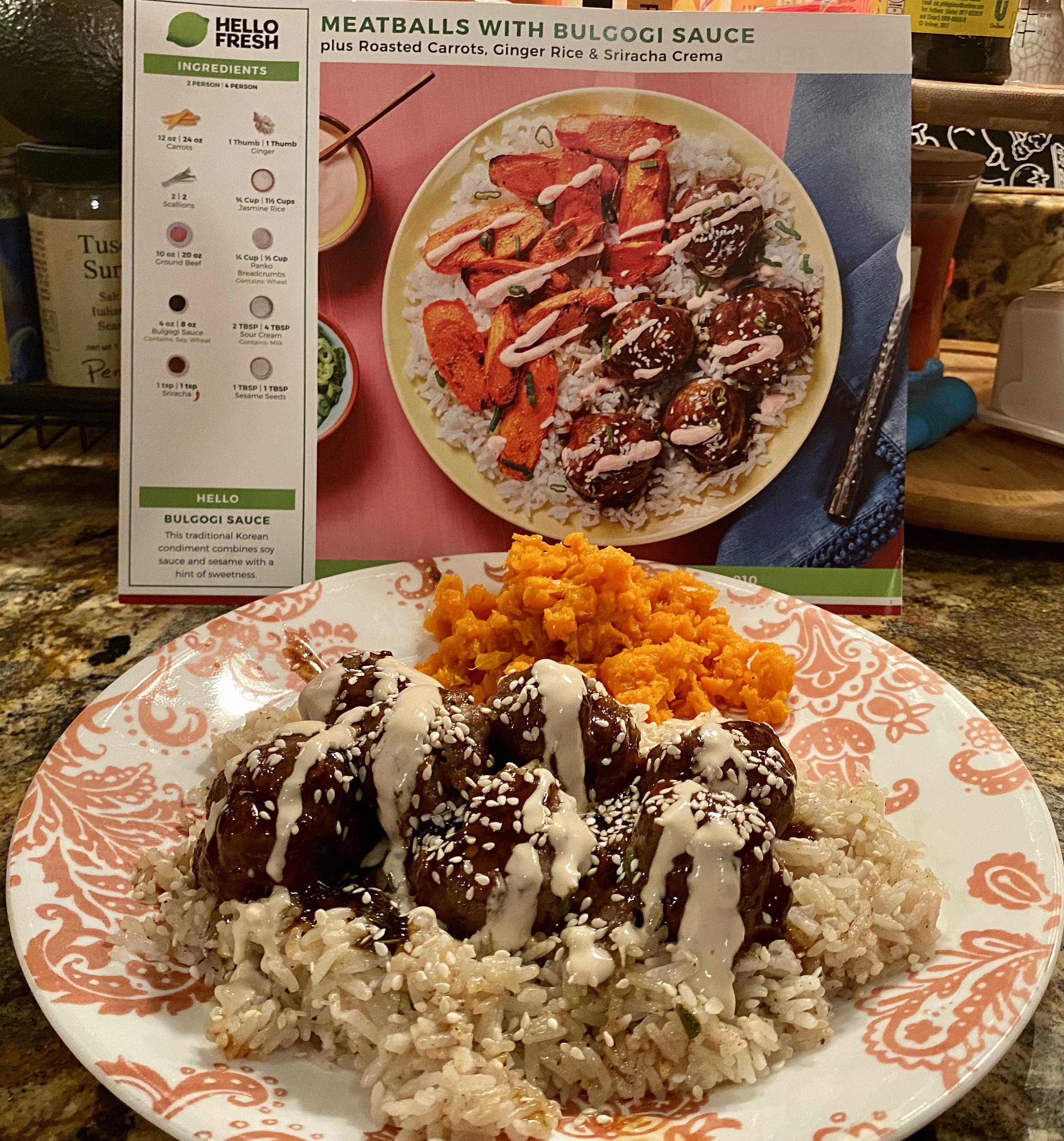 HelloFresh Beef Meatballs with Bulgogi Sauce r/mealkits