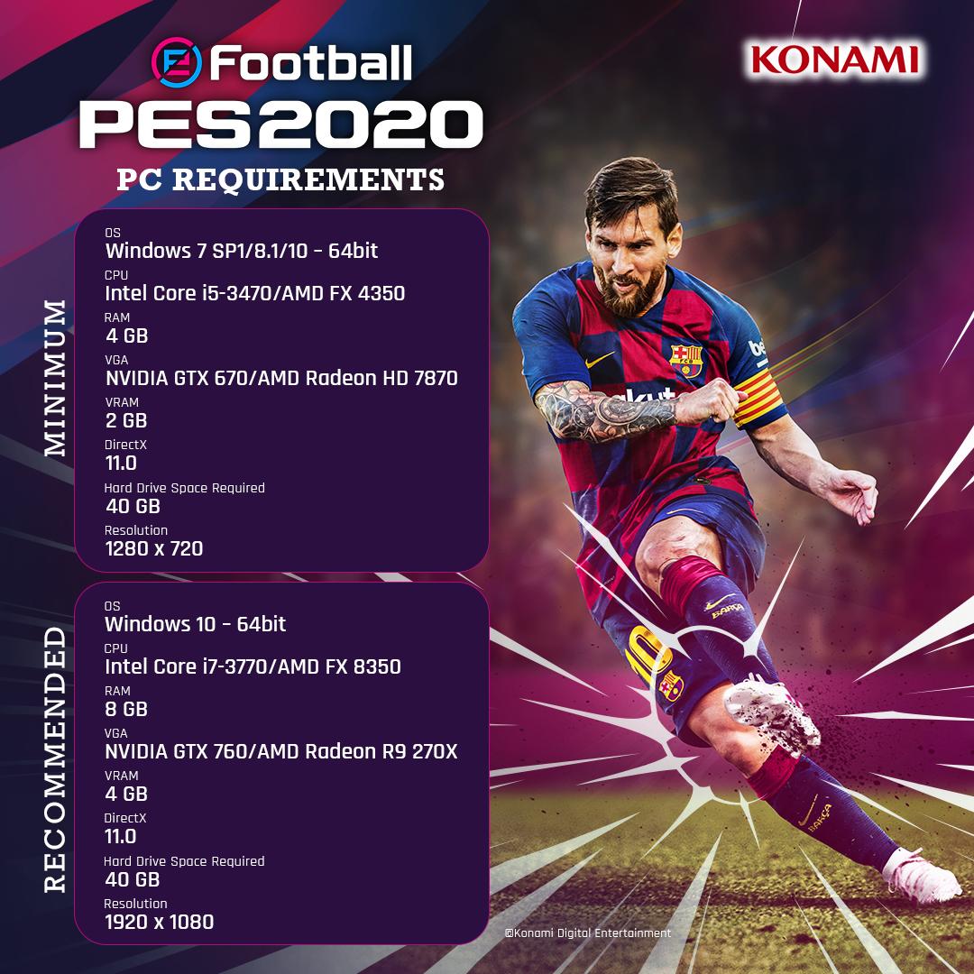 PES 2020 PC System Requirements r/WEPES