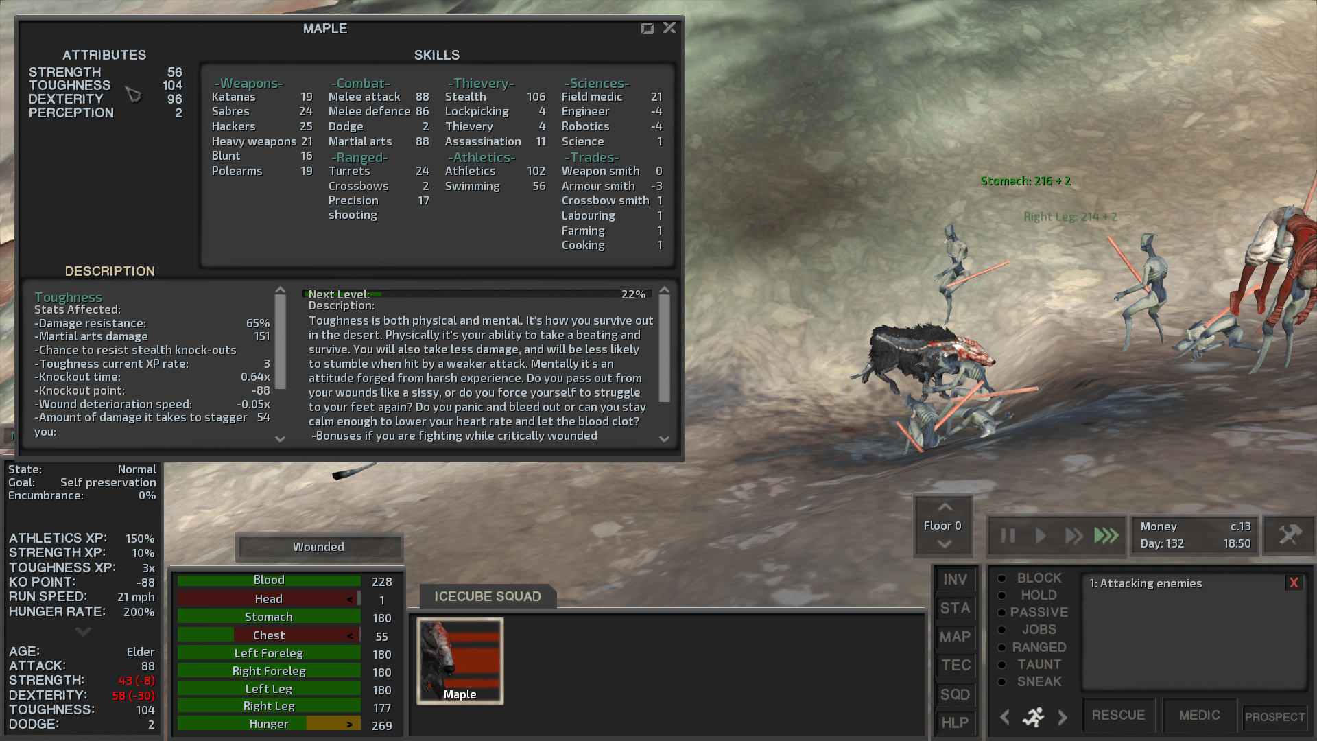 Above 100 Toughness puts wound deterioration in the negatives. Does