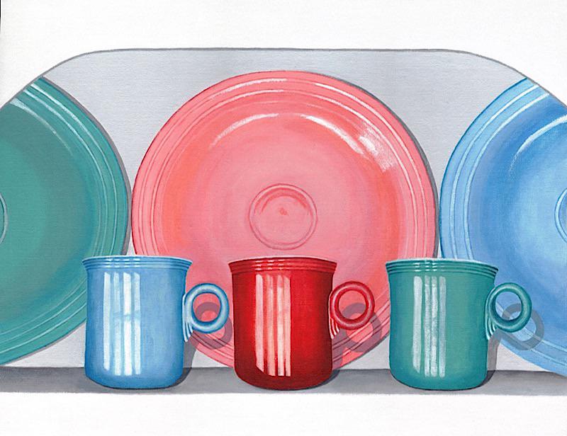 Acrylic painting of our favorite dishes. r/Fiestaware