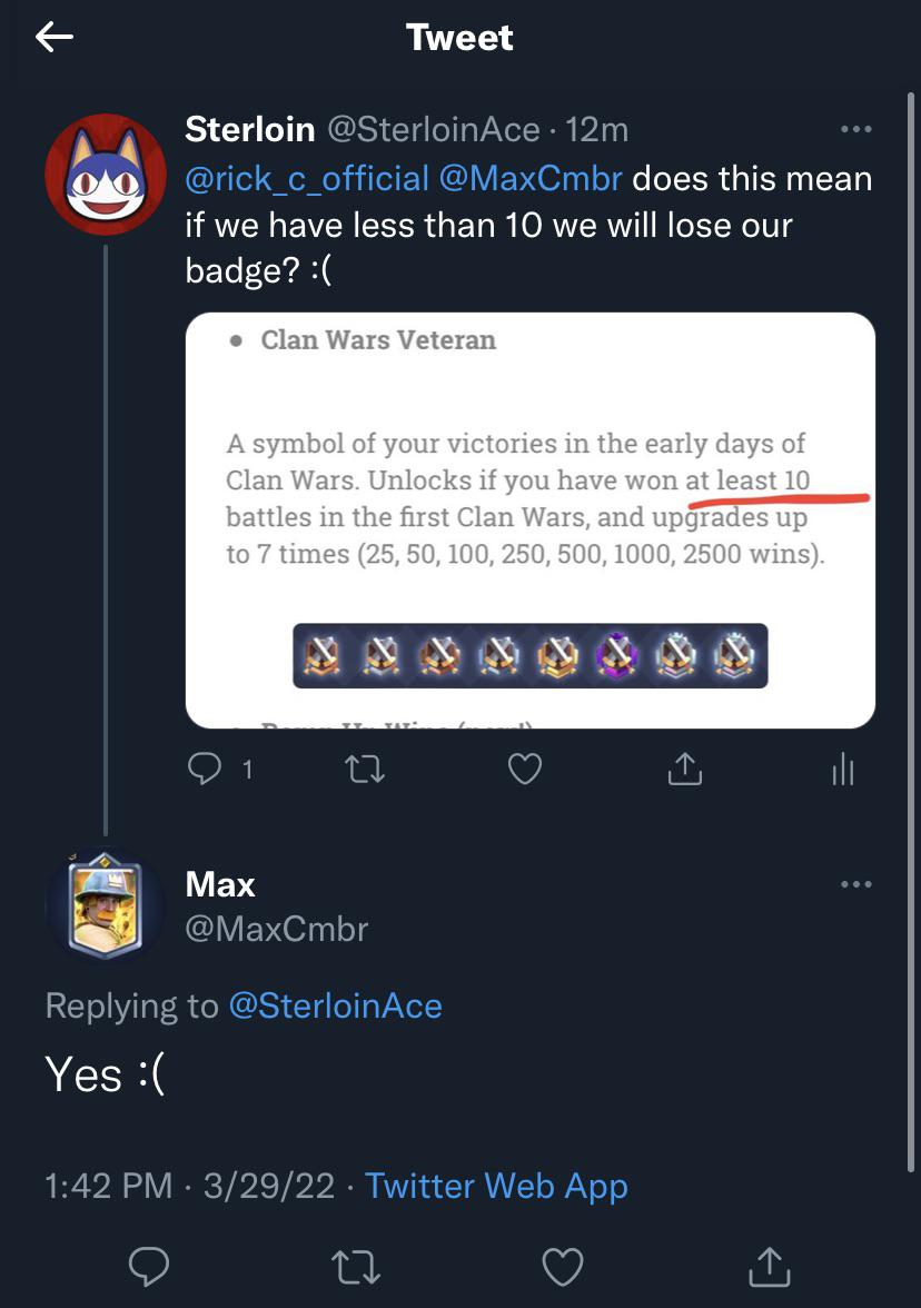 [2022] If you have less than 10 CW1 wins you will lose your Clan Wars