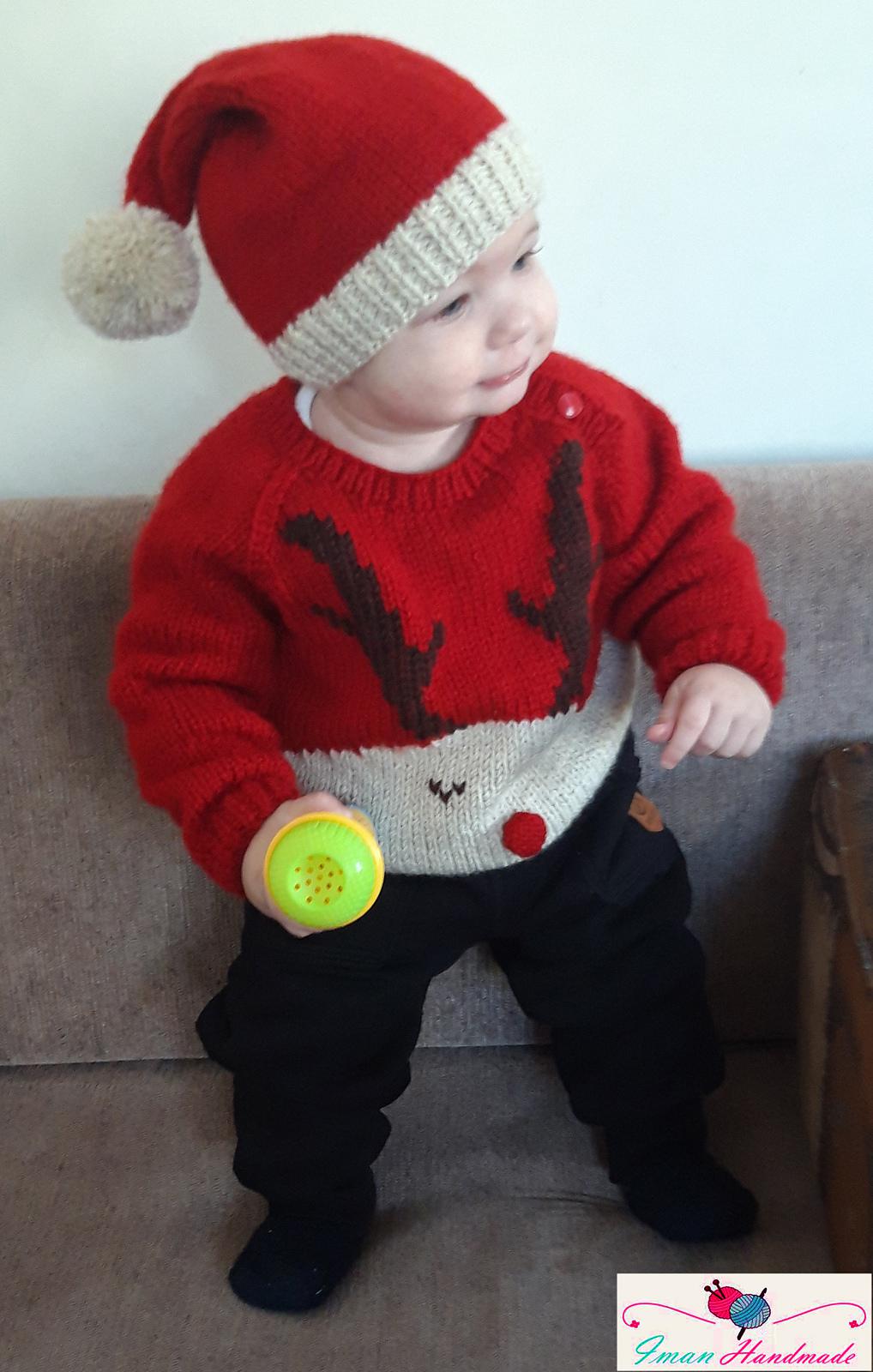 I knitted this Christmas sweater and hat for my grandson r/casualknitting