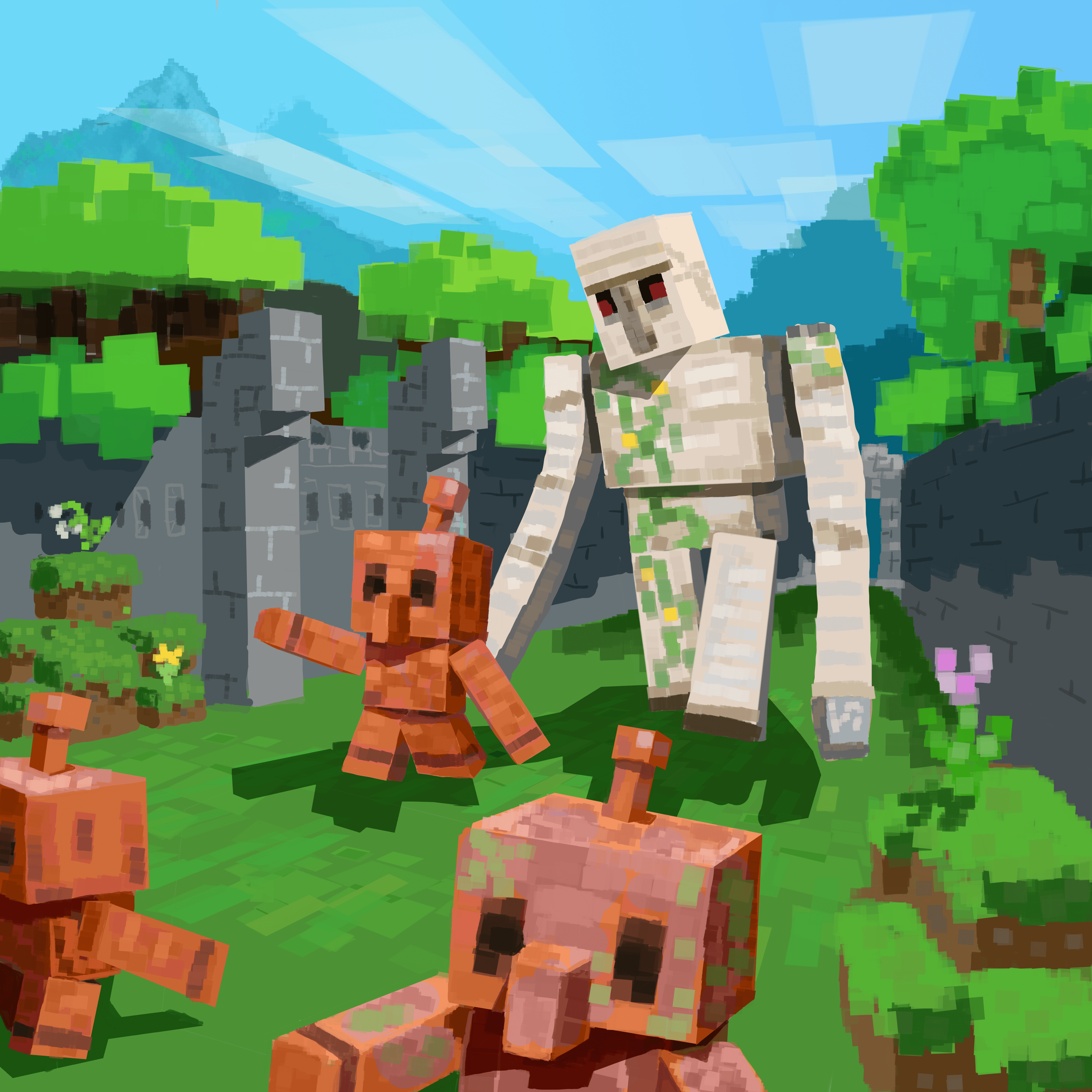 I Thought I D Draw The Iron Golem And His Potential New Friends R Minecraft
