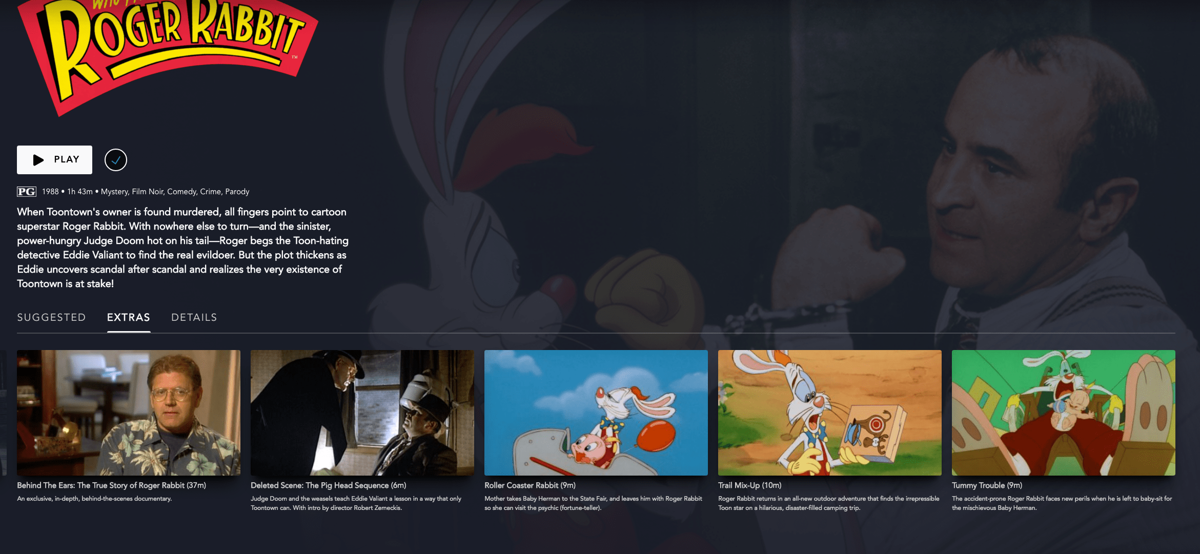 FYI the Roger Rabbit theatrical shorts are hiding under