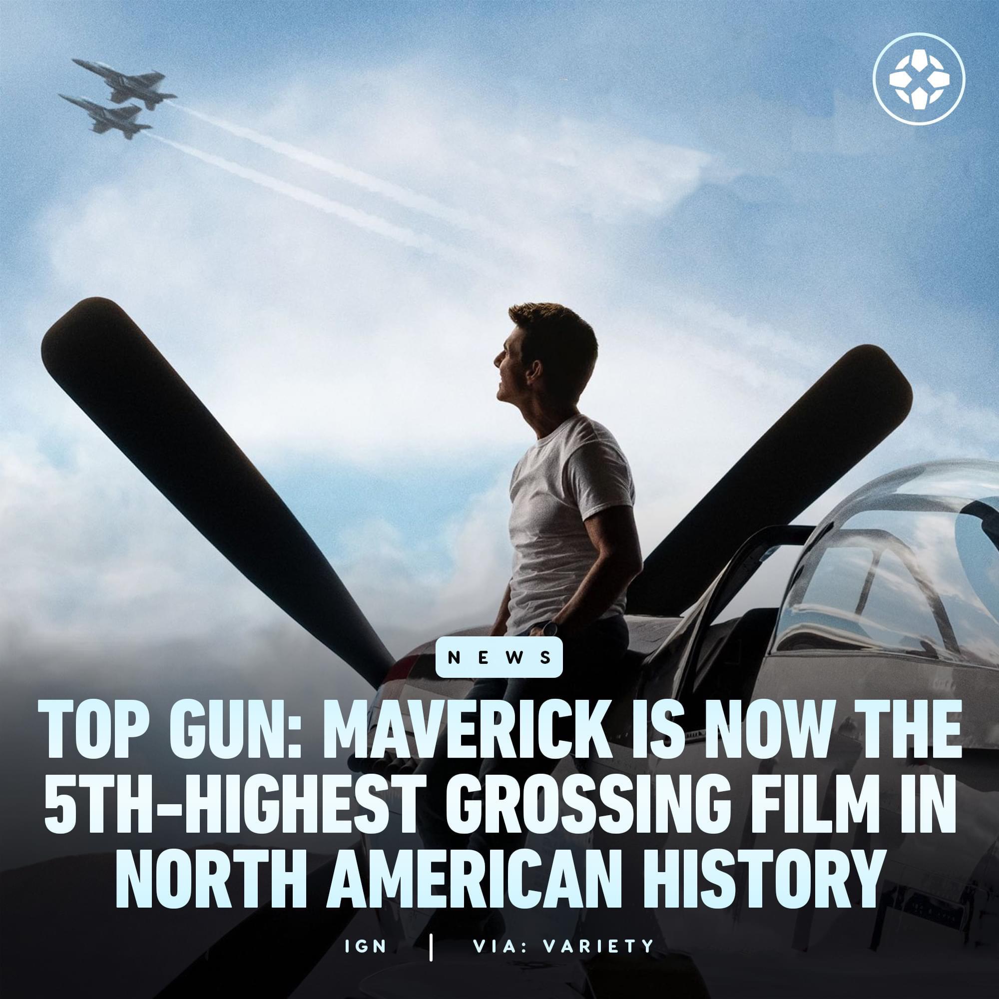 Top Gun Maverick is now the 5th highest grossing film in North American
