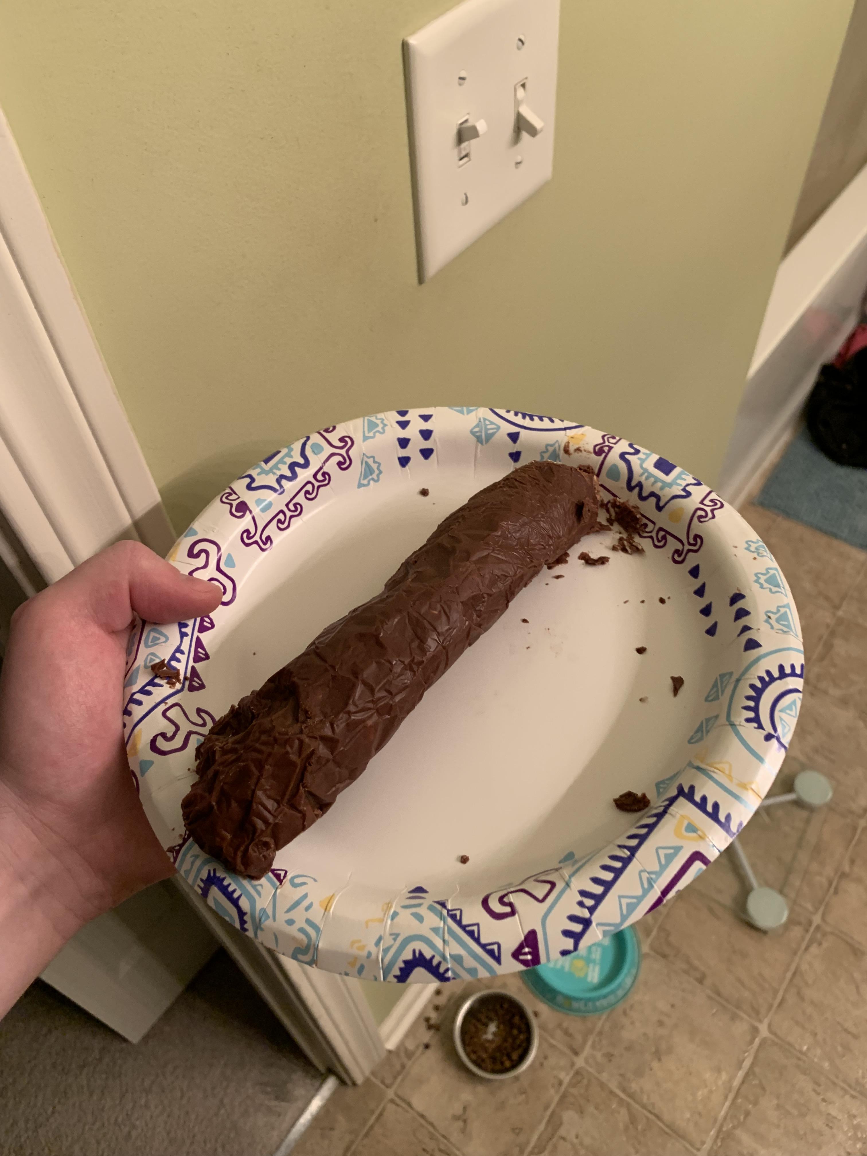 I tried to make a homemade chocolate bar but it froze in a strange way