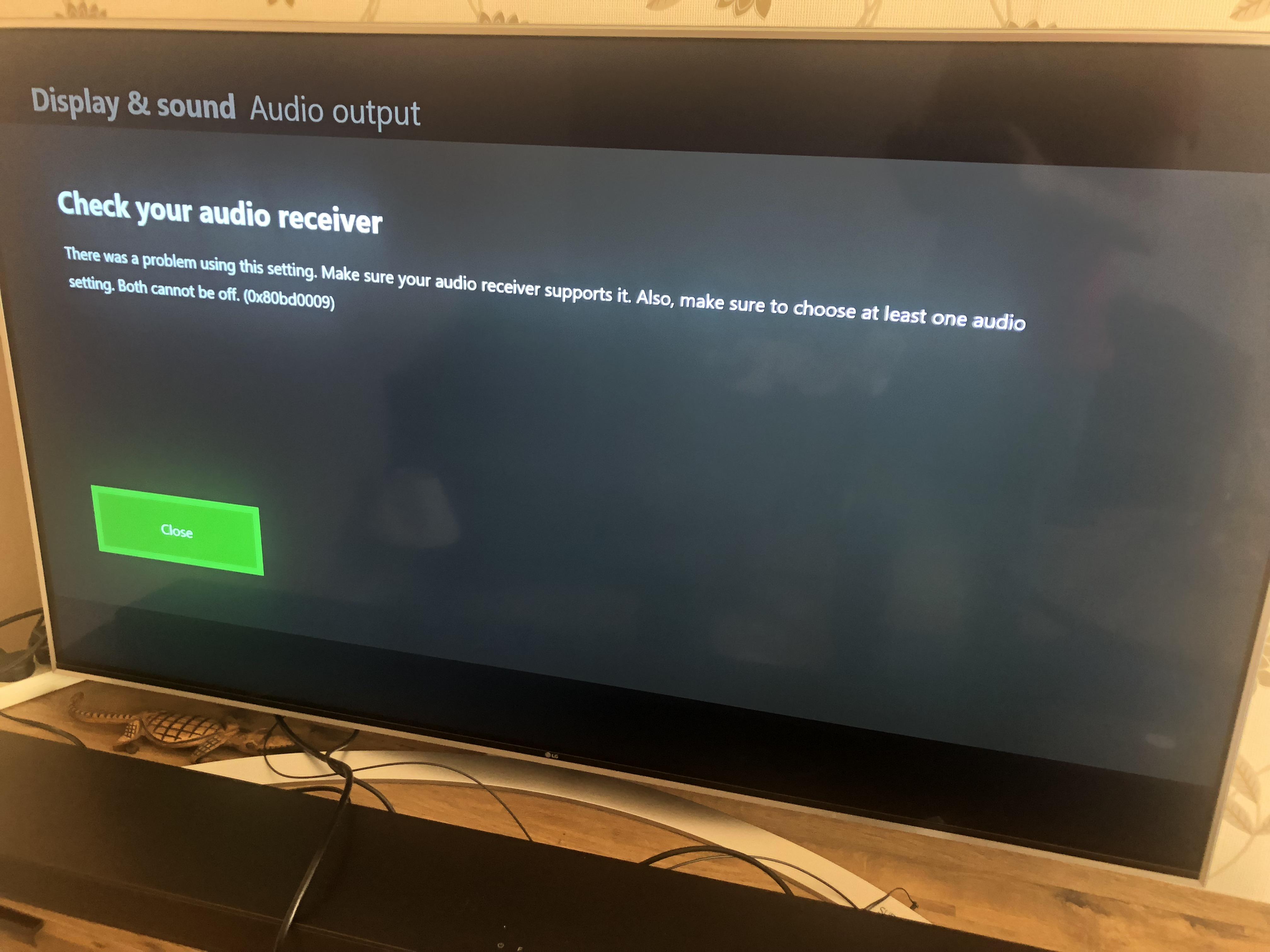 Getting this error when trying to choose Dolby Atmos home theatre