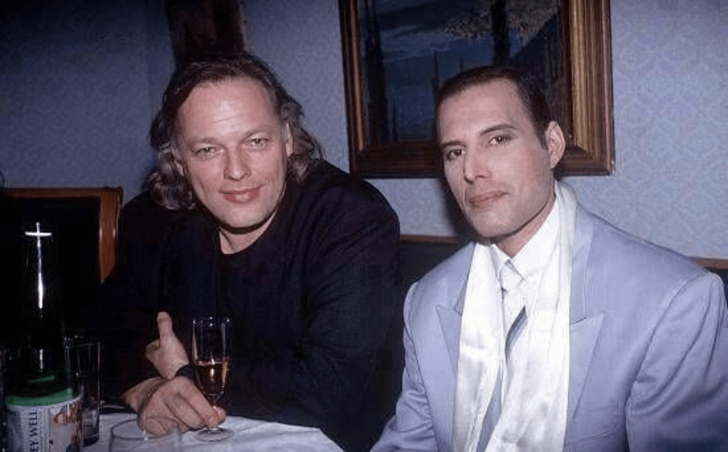 David Gilmour and Freddie Mercury, early 1990s r/OldSchoolCool