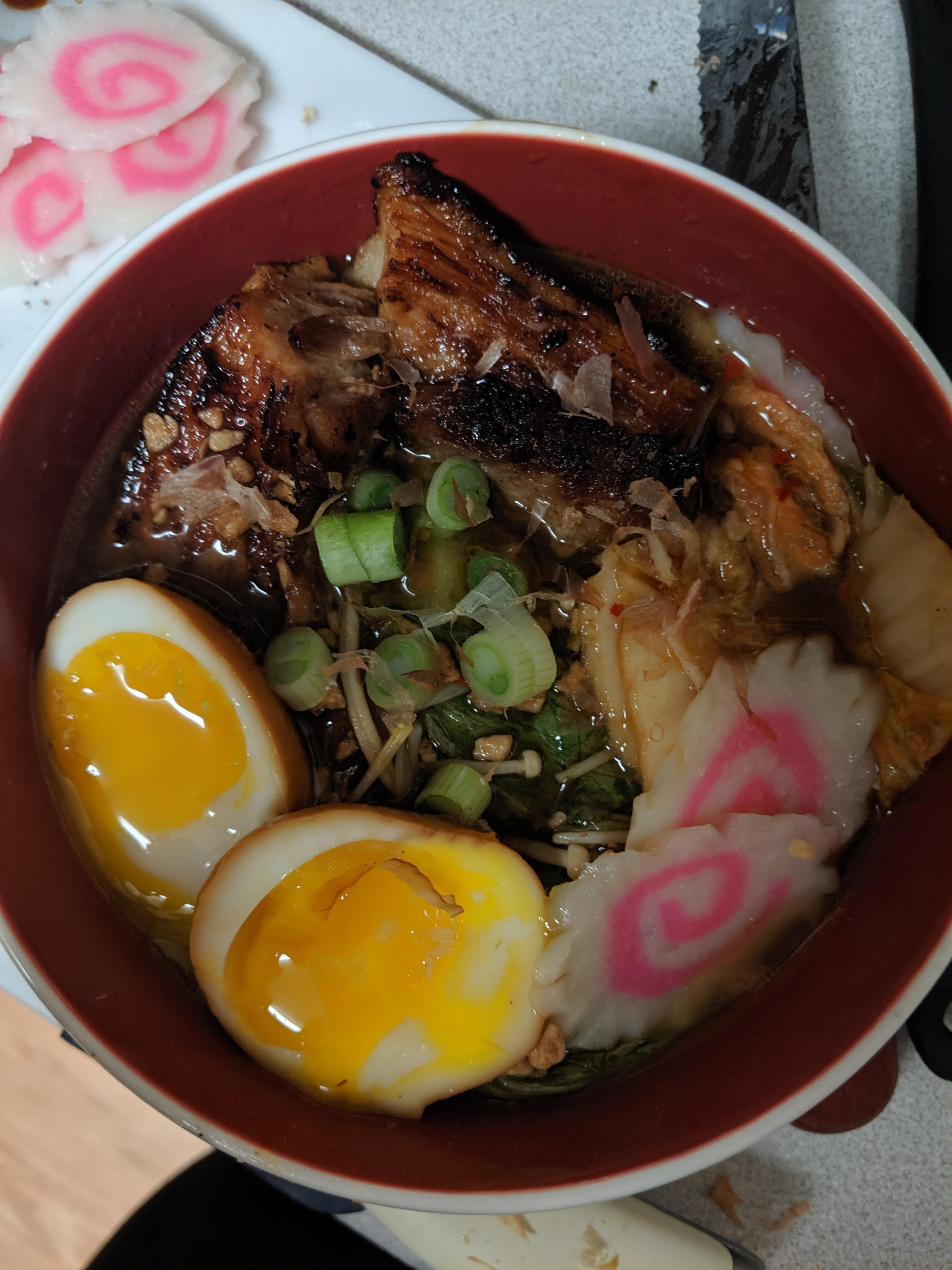 First Attempt at Homemade Ramen! We cooked the pork belly in our