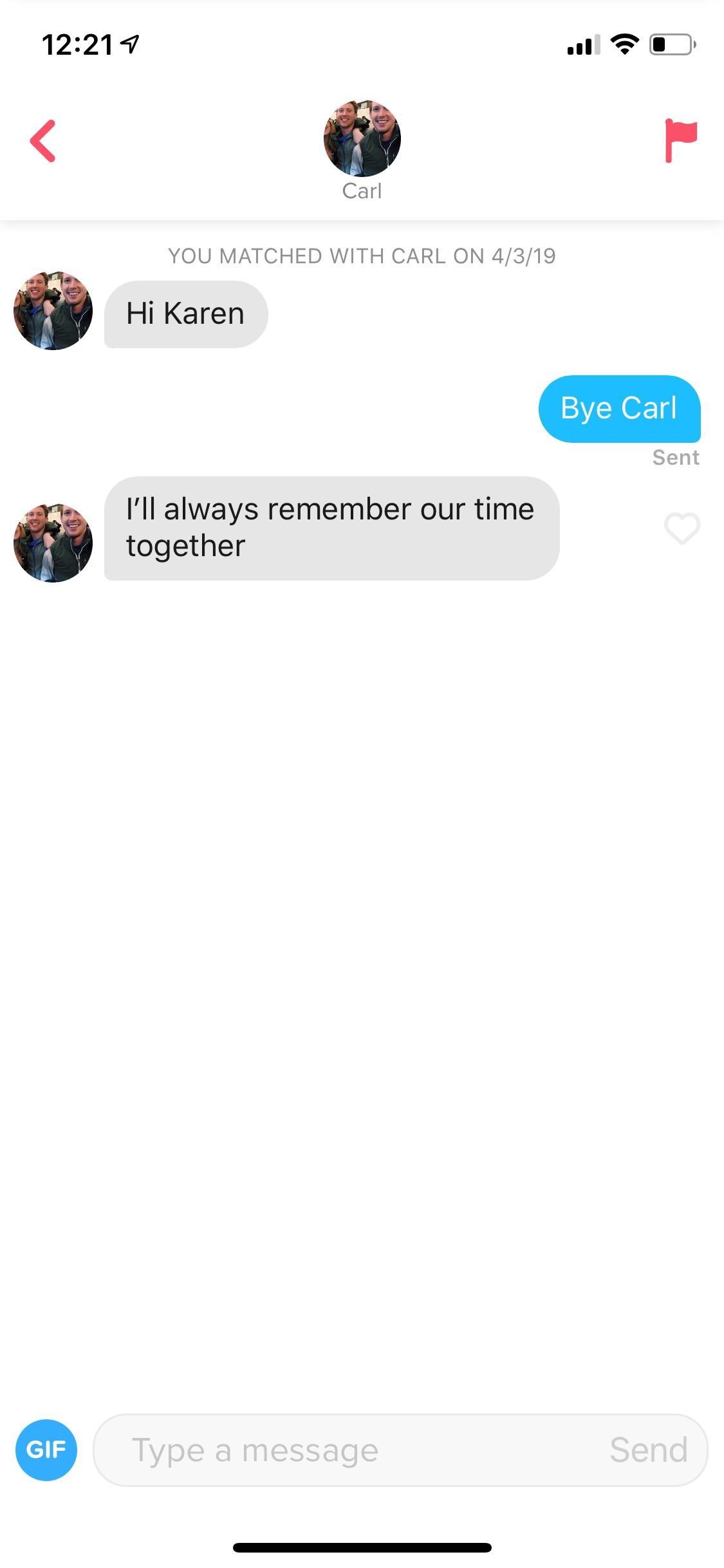 We’ll always remember you in our hearts Carl r/Tinder