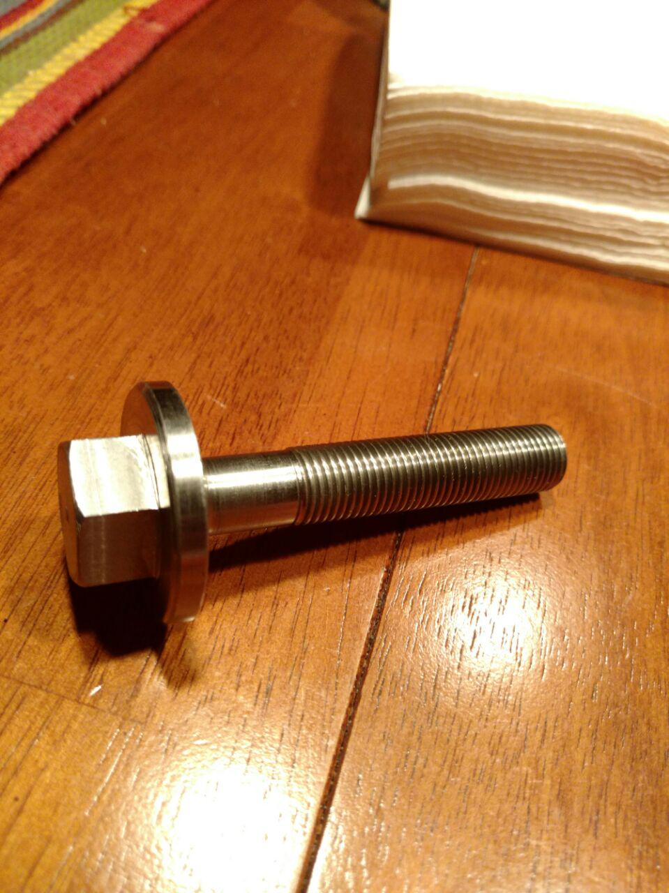 My custom machined crankshaft bolt for my 96', to get full thread depth