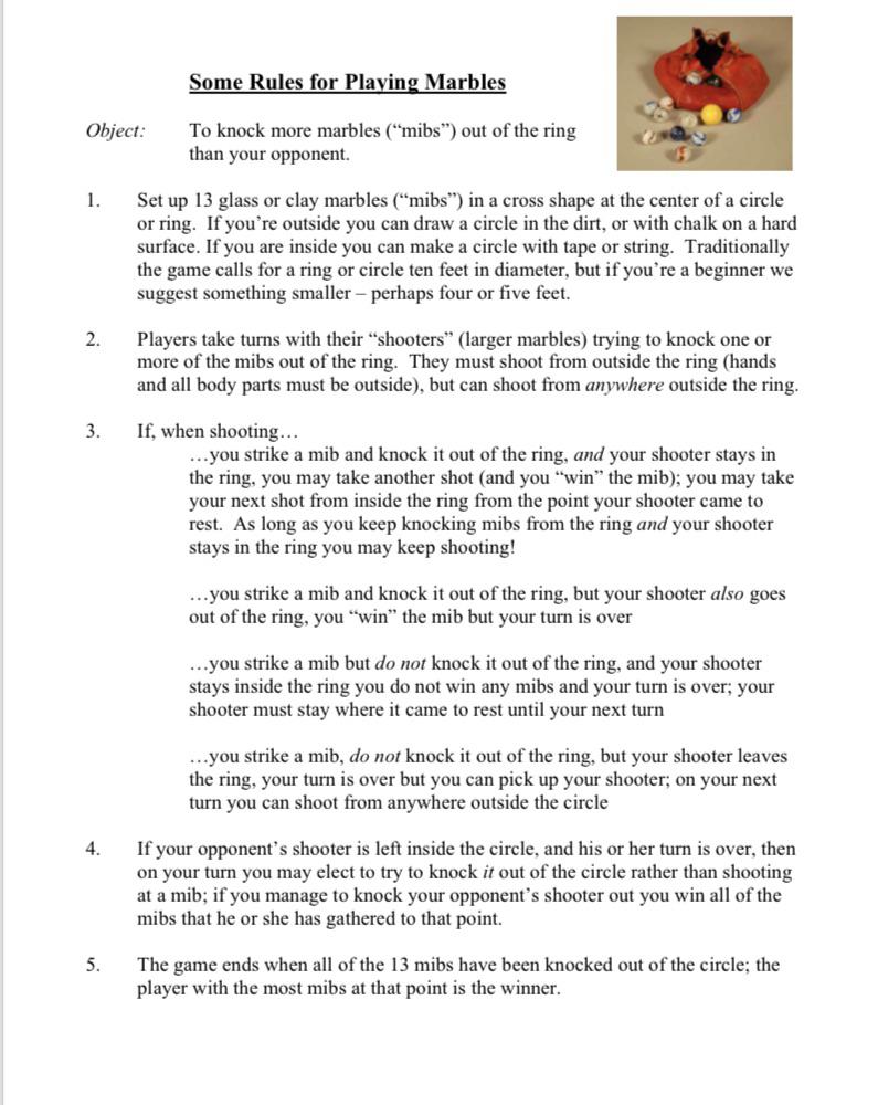 Marble rules r/LetsPlayMarbles