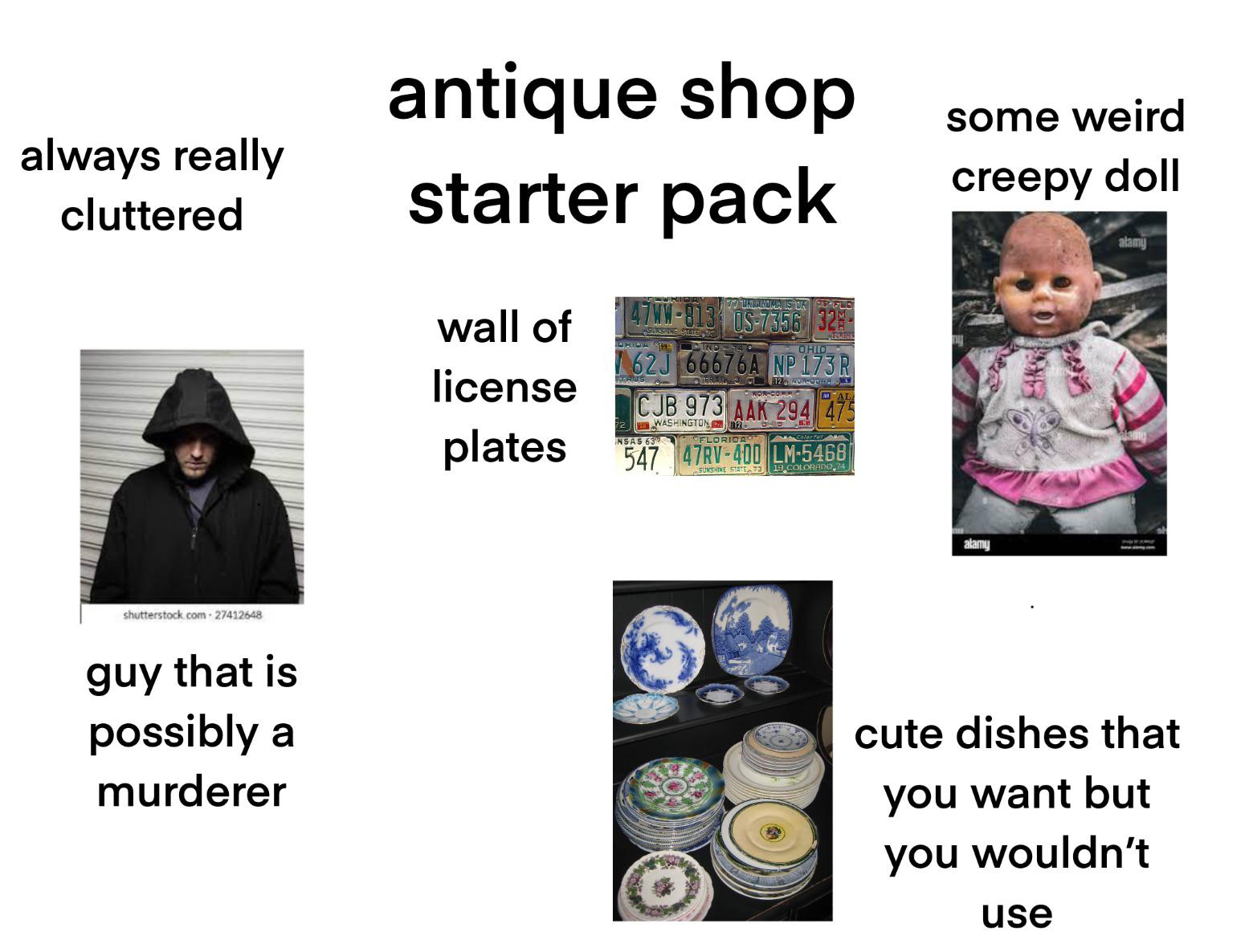 antique shop starter pack r/starterpacks