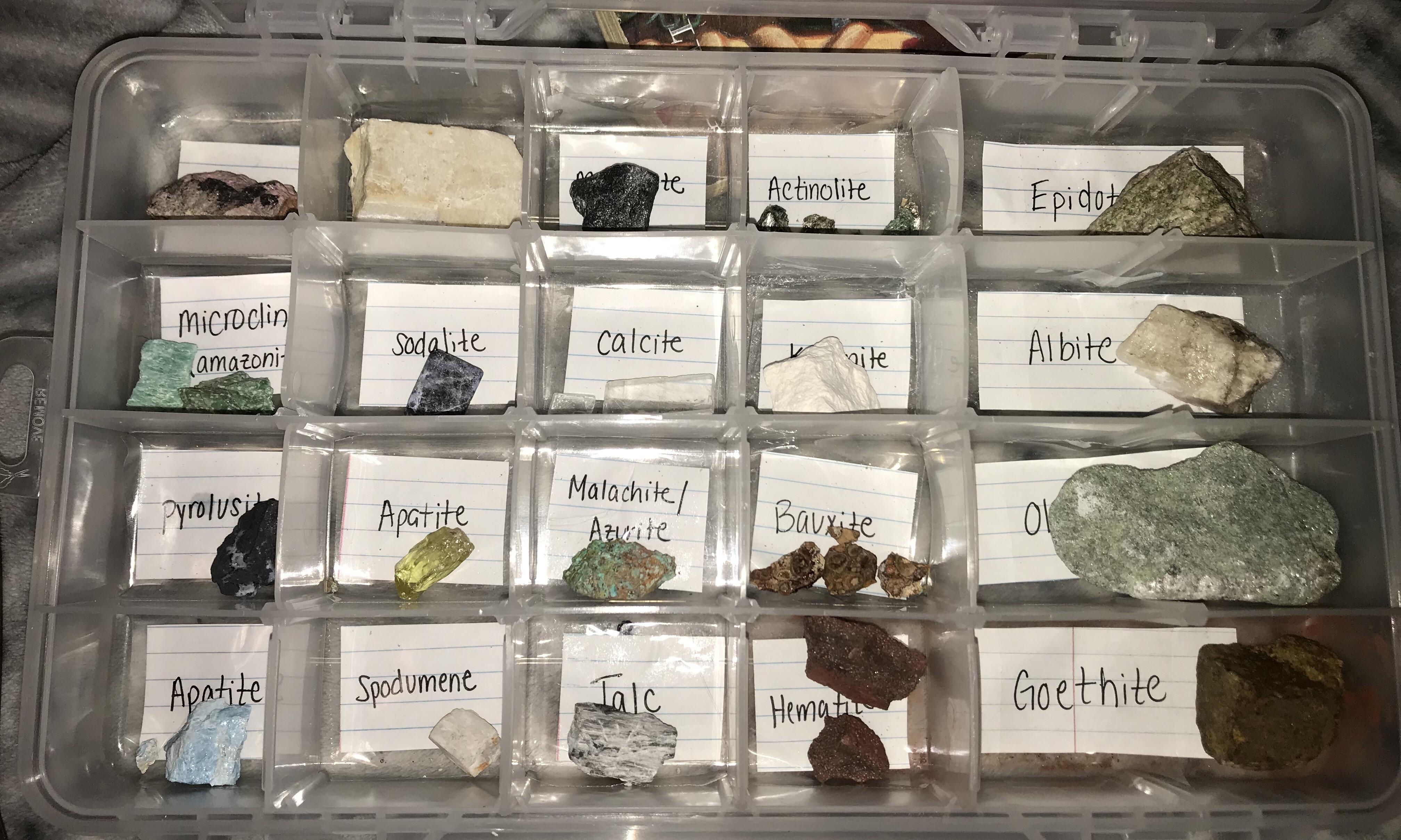 Mineral box i got to keep from my mineralogy class. Some pretty good