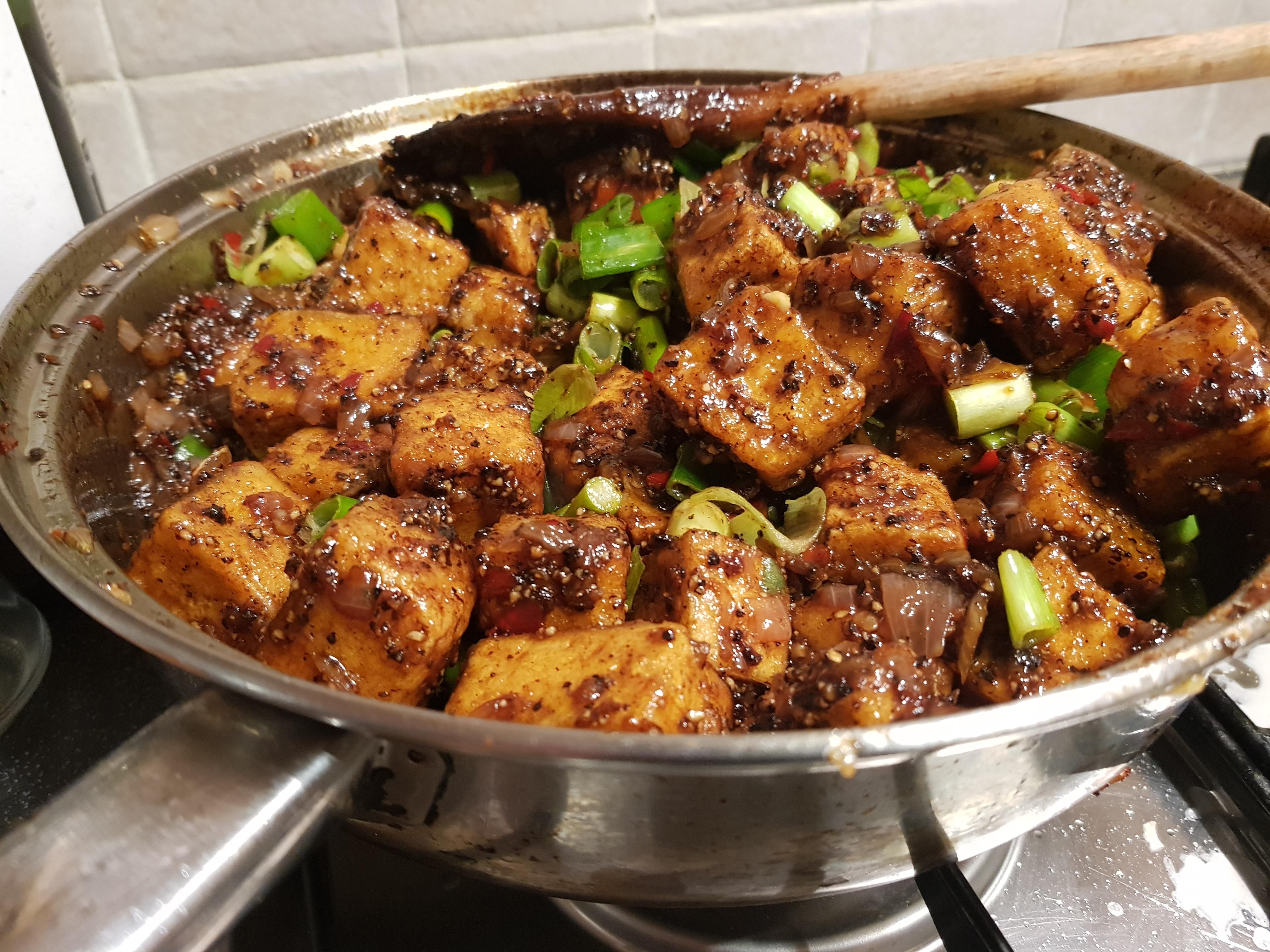 Spicy Black Pepper Tofu r/vegetarian