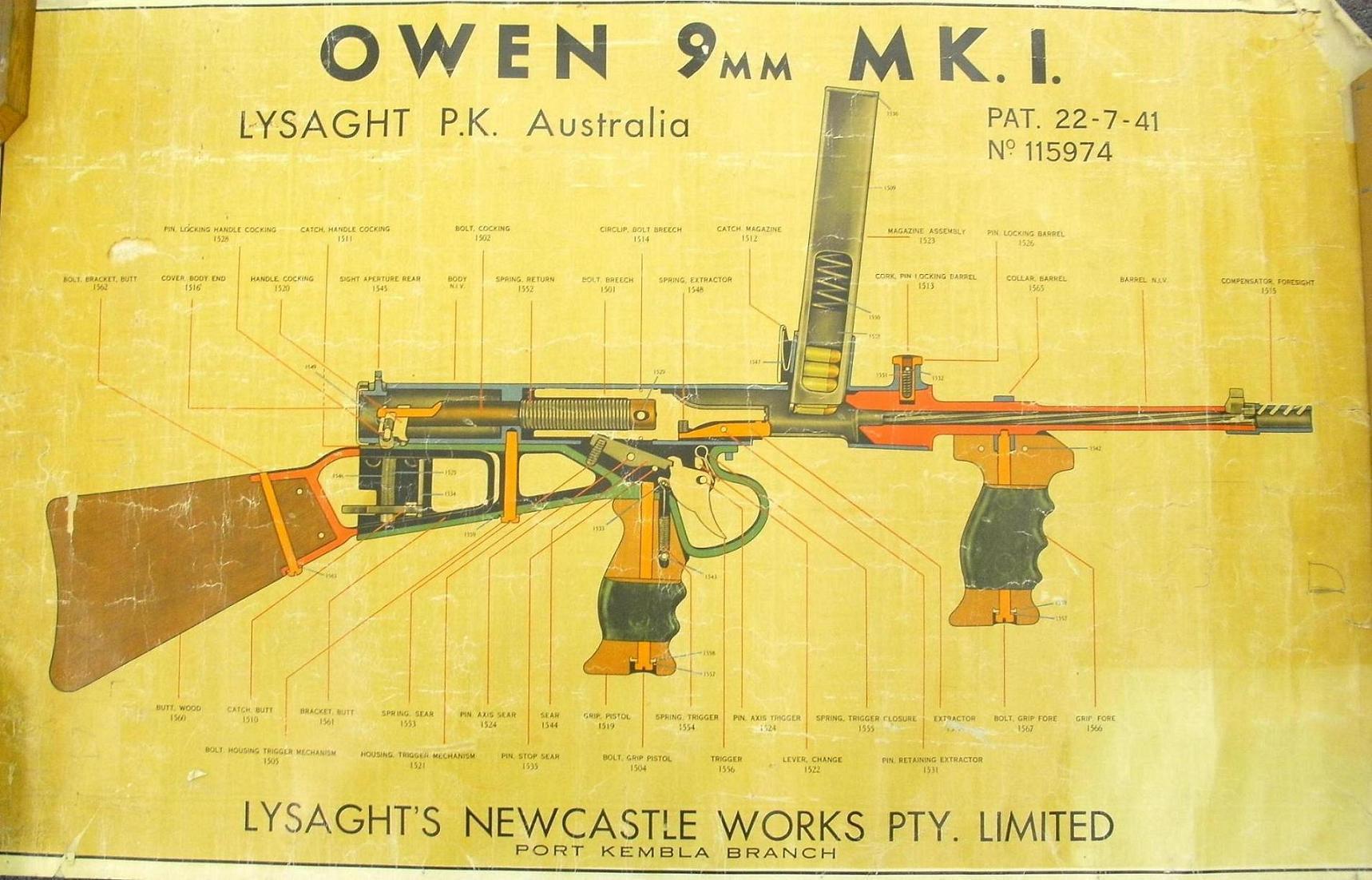 The Owen gun was an Australian submachine gun designed by Evelyn Owen