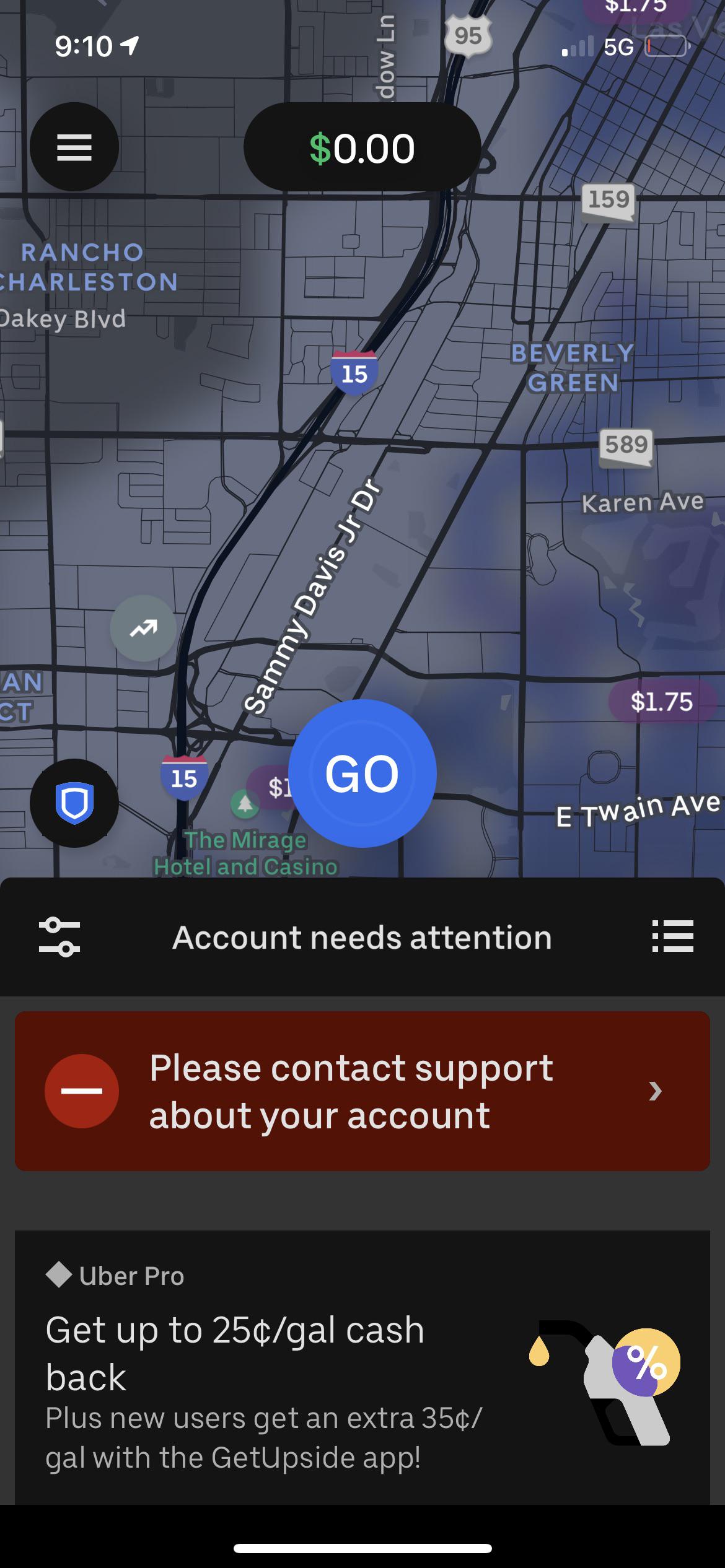 Account needs attention. Is it cause I’m not in California? I’m