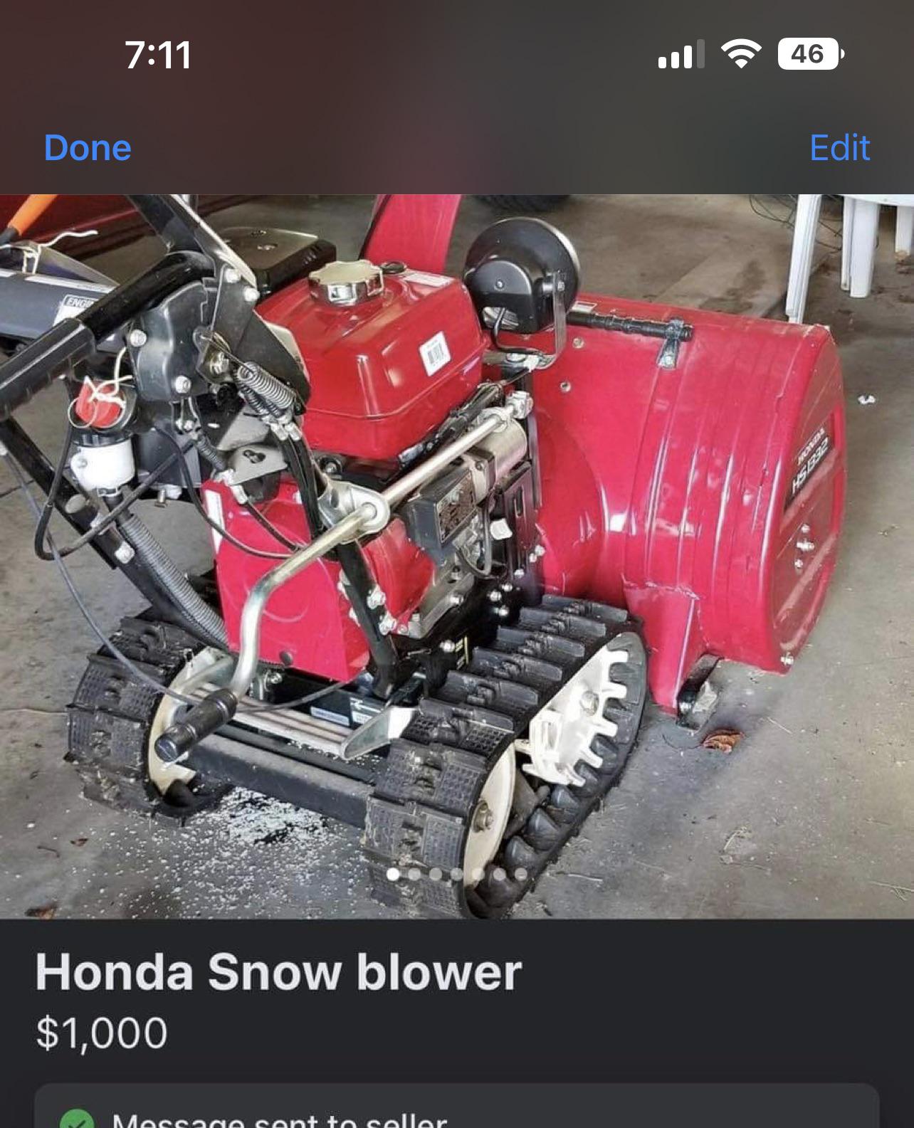Honda hs1332TAS for $1k. Deal’ : r/HondaSnowblowers