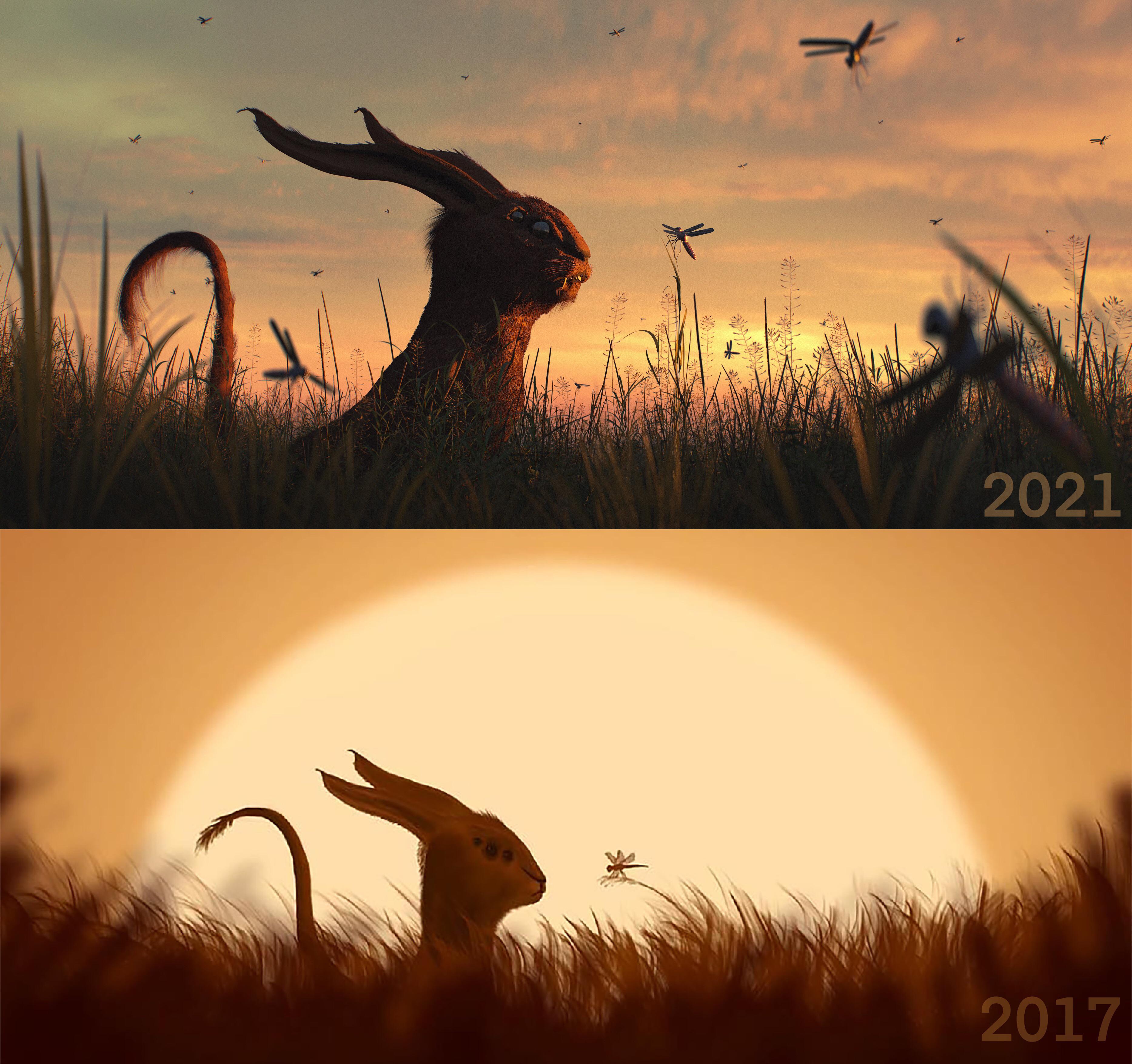 I used Blender to recreate an old digital painting of mine. Original