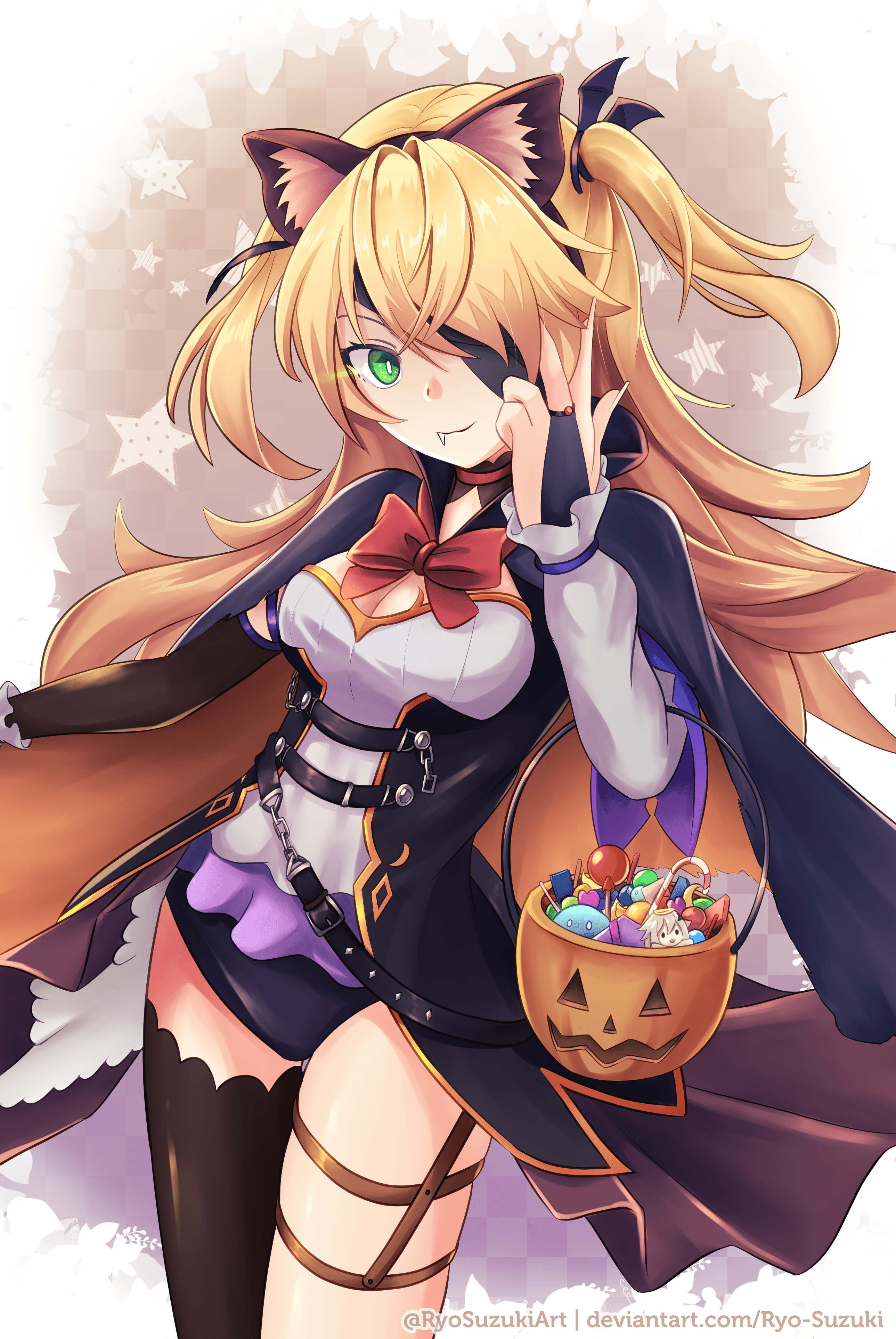 Catgirl Fischl for Halloween (Fanart) Genshin_Impact