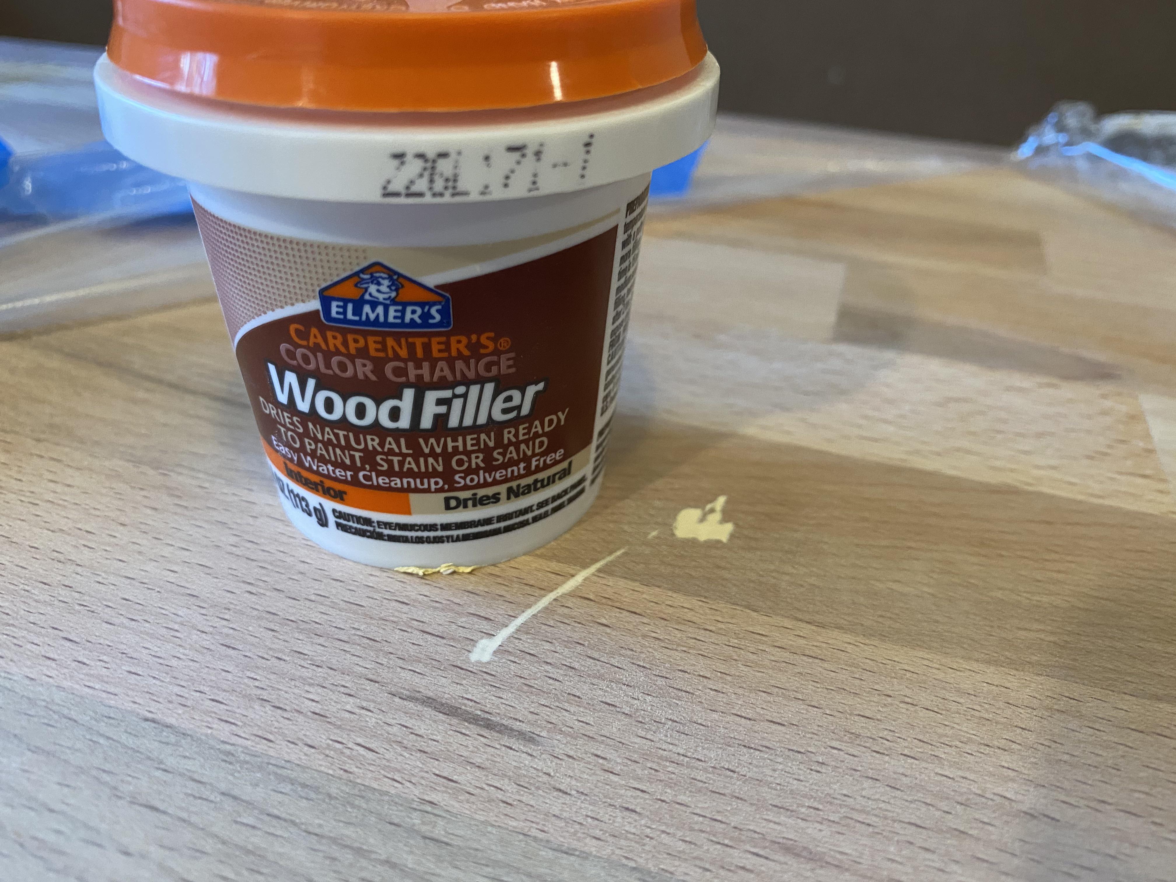 Filled a gouge in this beech hardwood with some wood filler. Can I just