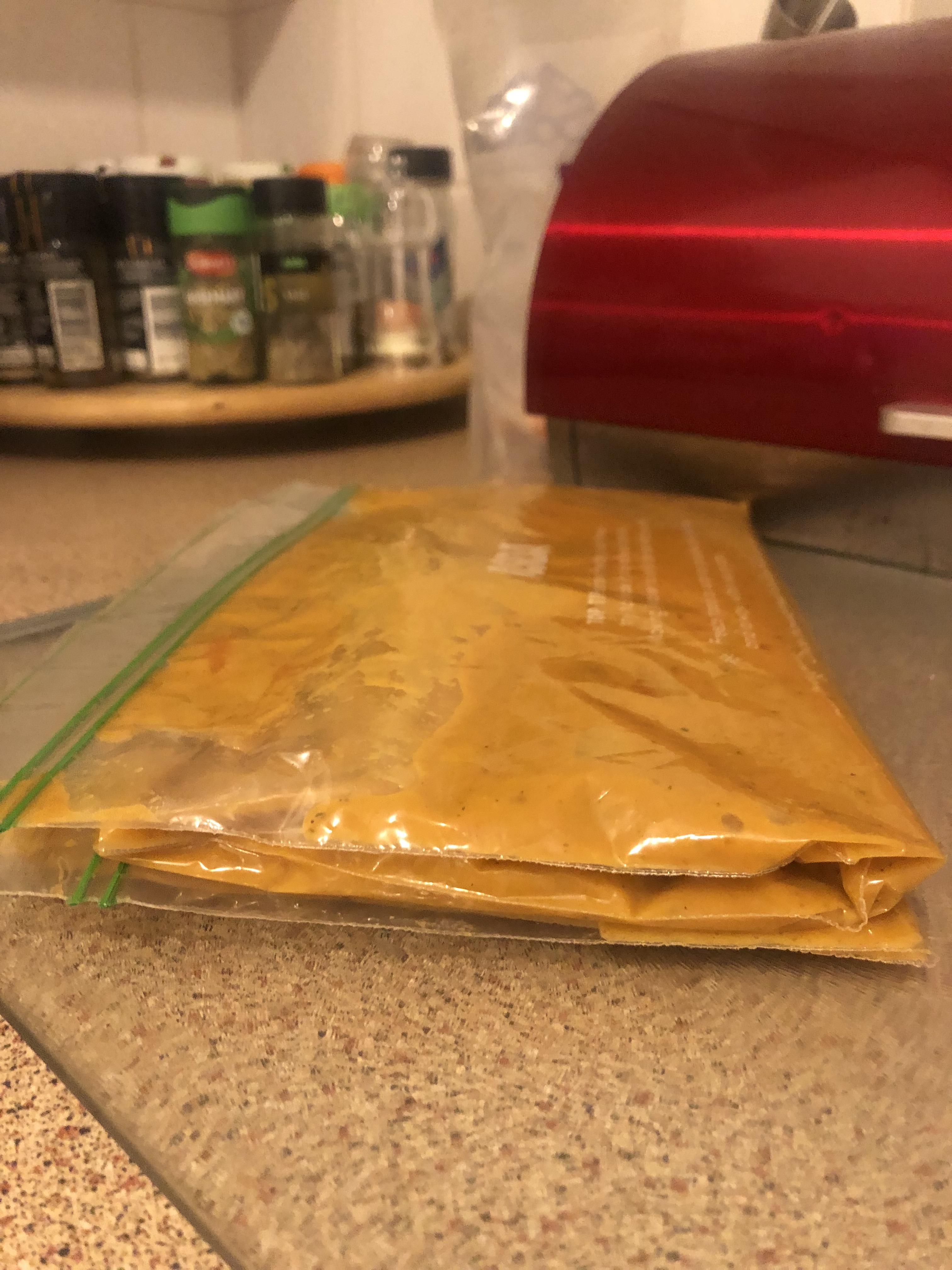 Portion soup into ziplock bags and flatten into rectangles before freezing. Saves space